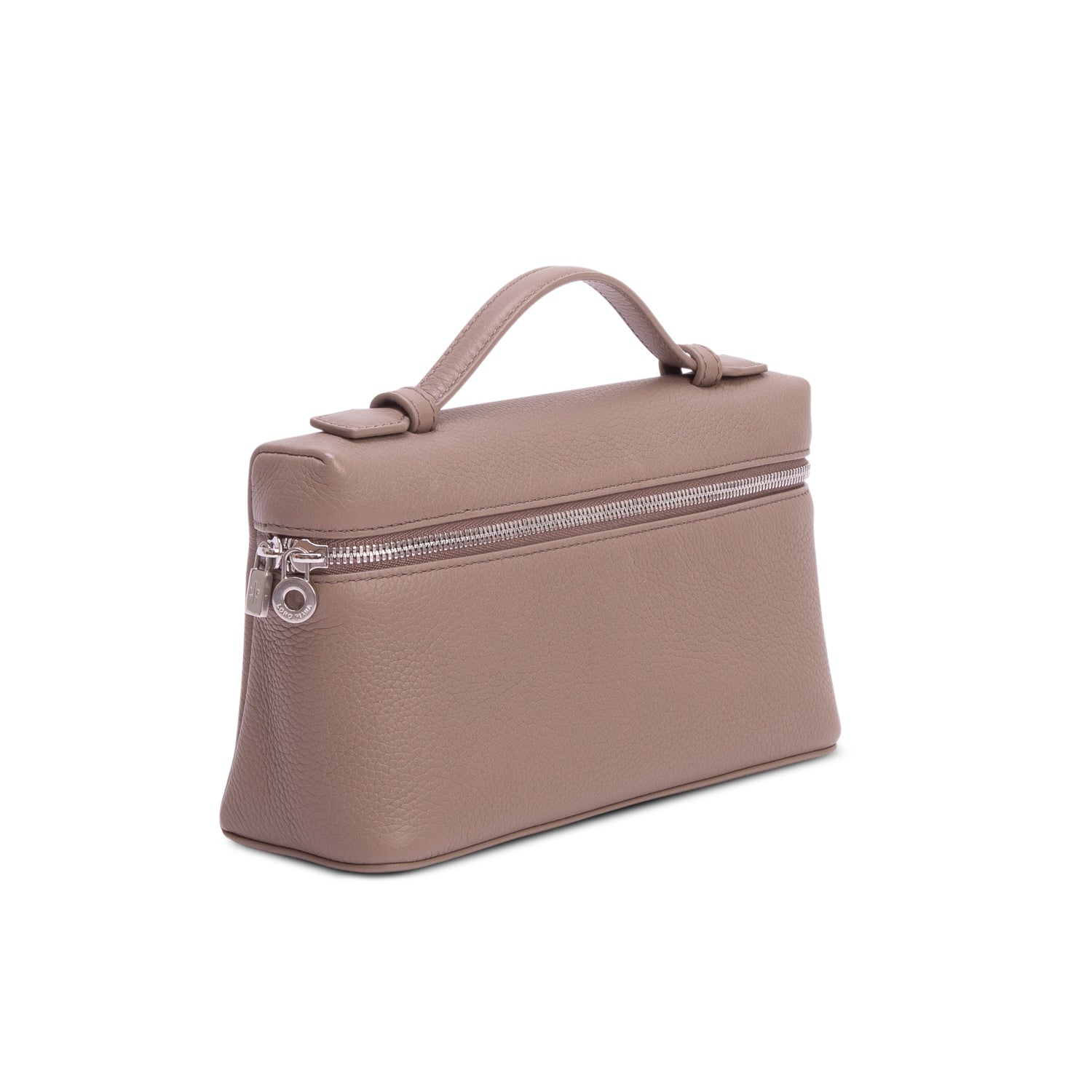Loro Piana 2025 Taupe Grained Calfskin Leather Extra Pocket L19 Pouch w/ Box, Strap & Receipt