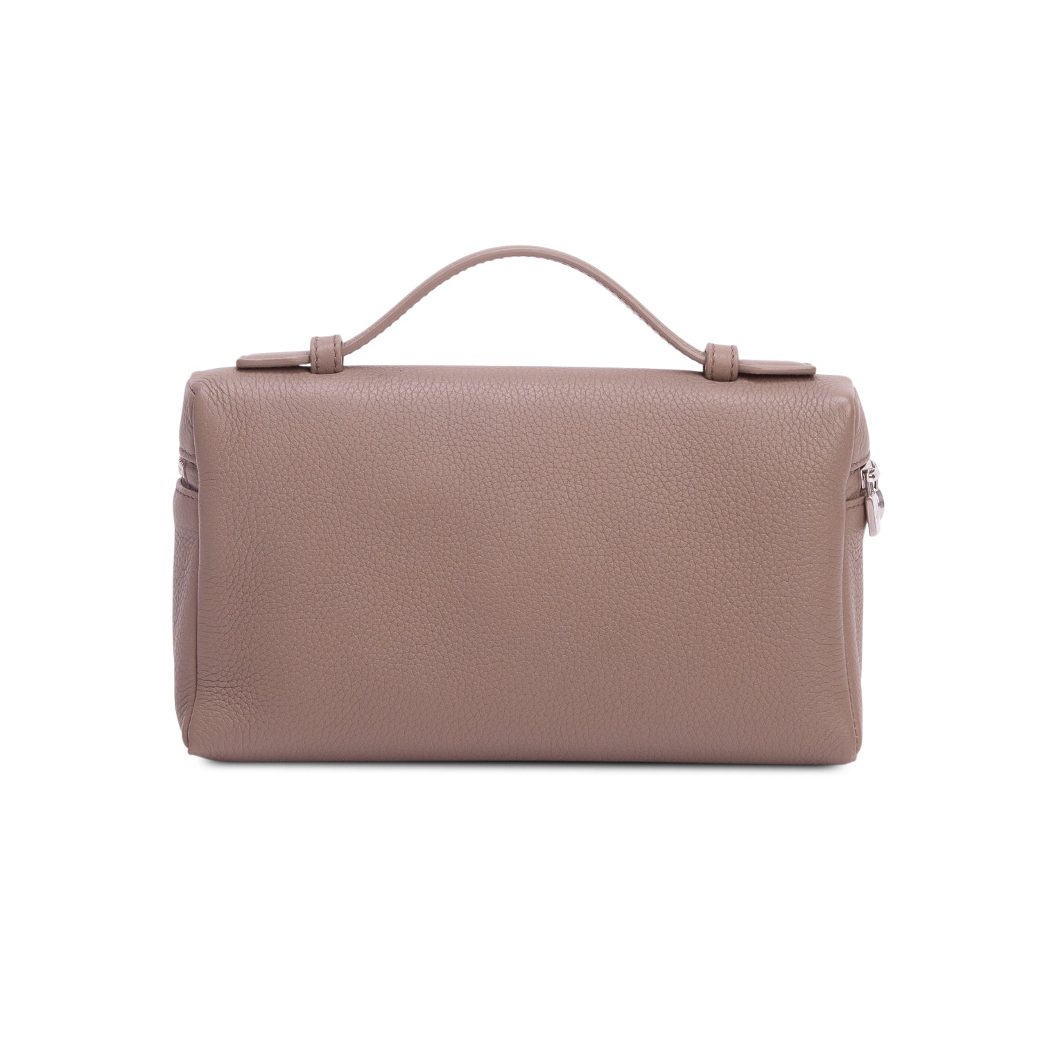 Loro Piana 2025 Taupe Grained Calfskin Leather Extra Pocket L19 Pouch w/ Box, Strap & Receipt