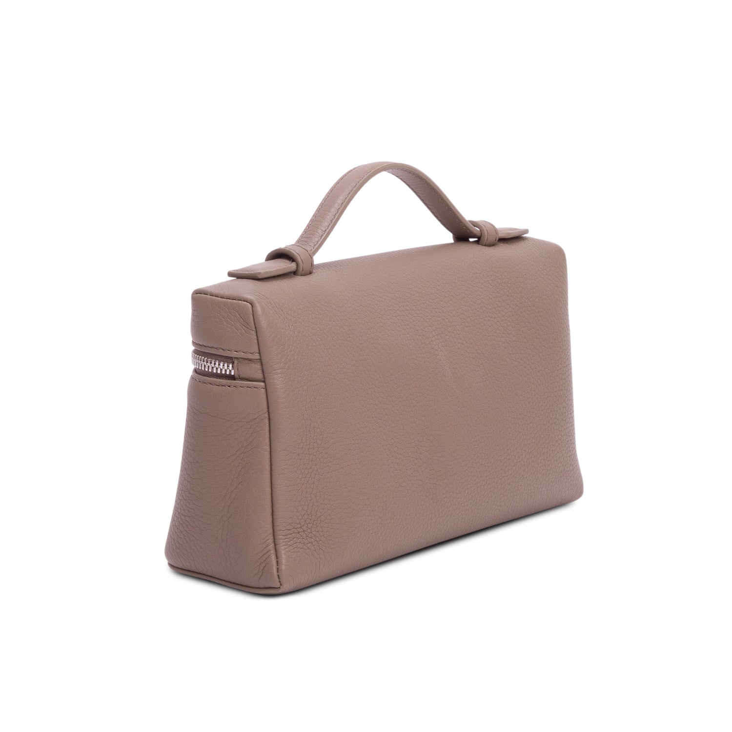 Loro Piana 2025 Taupe Grained Calfskin Leather Extra Pocket L19 Pouch w/ Box, Strap & Receipt
