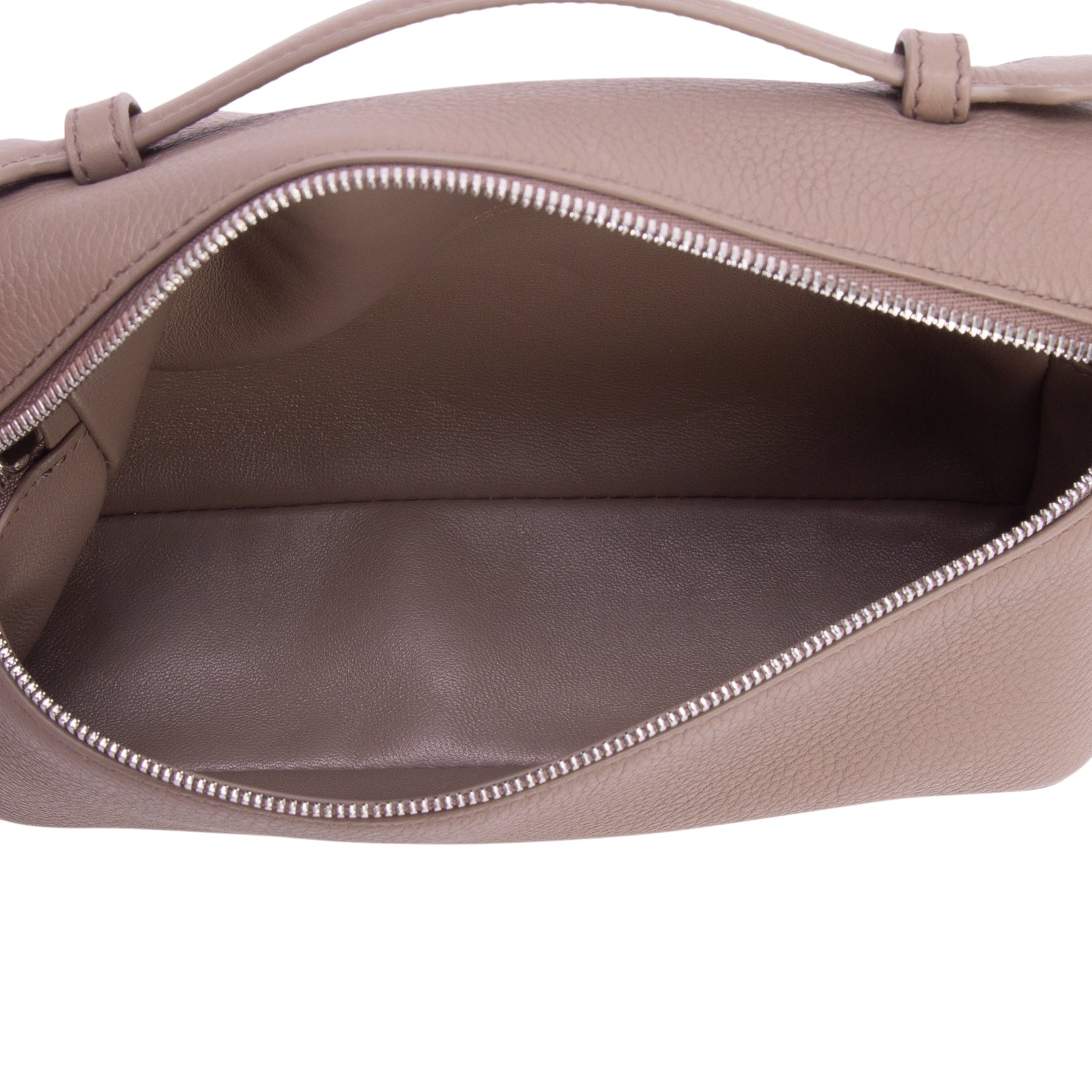 Loro Piana 2025 Taupe Grained Calfskin Leather Extra Pocket L19 Pouch w/ Box, Strap & Receipt
