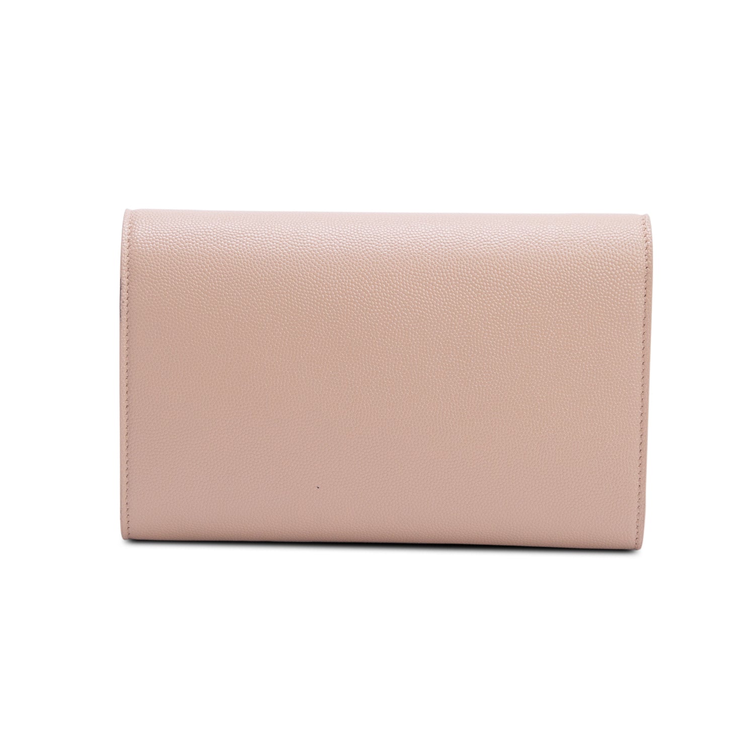 Saint Laurent 2020 Brown Grain De Poudre Monogram Uptown Chain Wallet w/ Box