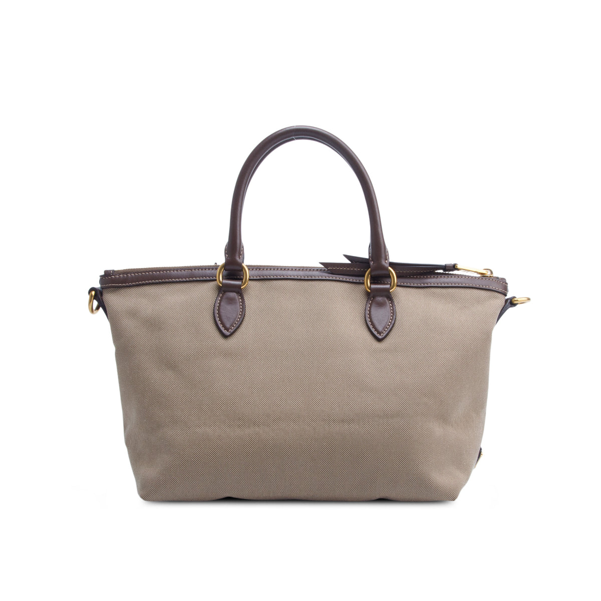 Prada Brown Jacquard Logo Tote w/ Strap