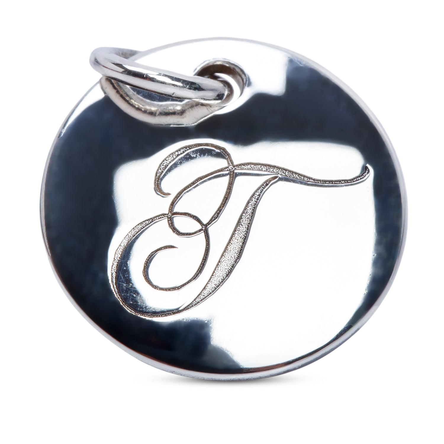 Tiffany & Co. Sterling Silver Notes Letter 'T' Disc Charm Pendant
