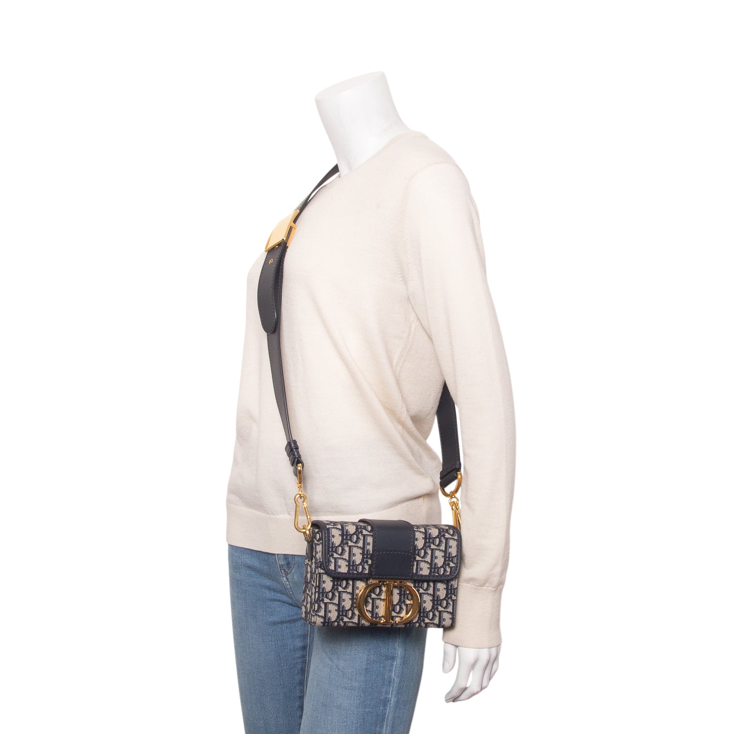 Christian Dior Blue Oblique 30 Montaigne Box Bag w/ Box