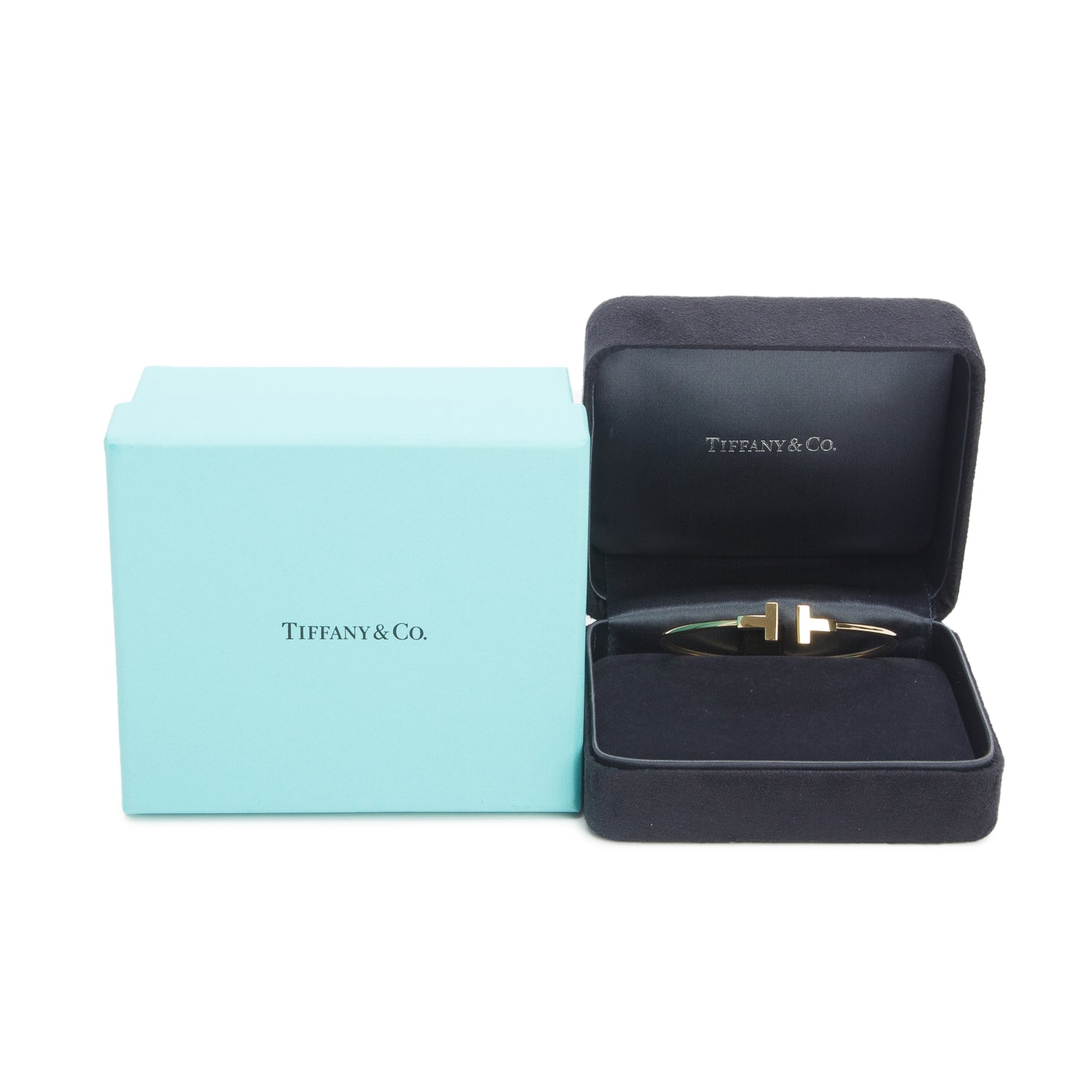 Tiffany & Co. 18k Yellow Gold T Wire Bracelet w/ Box
