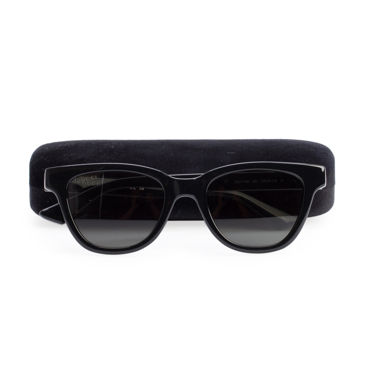 Gucci GG1116S Black Acetate Web Cat-Eye Sunglasses w/ Case