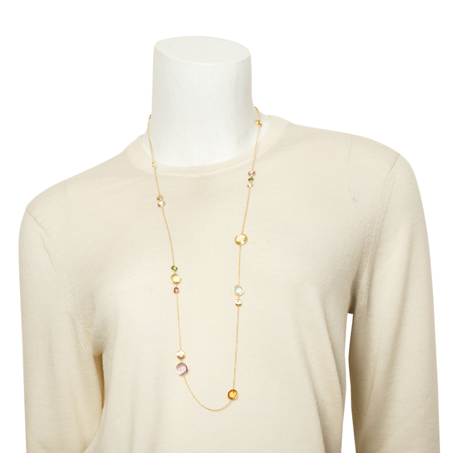 Marco Bicego 18k Yellow Gold Multi-Stone Jaipur Long Necklace, 36"