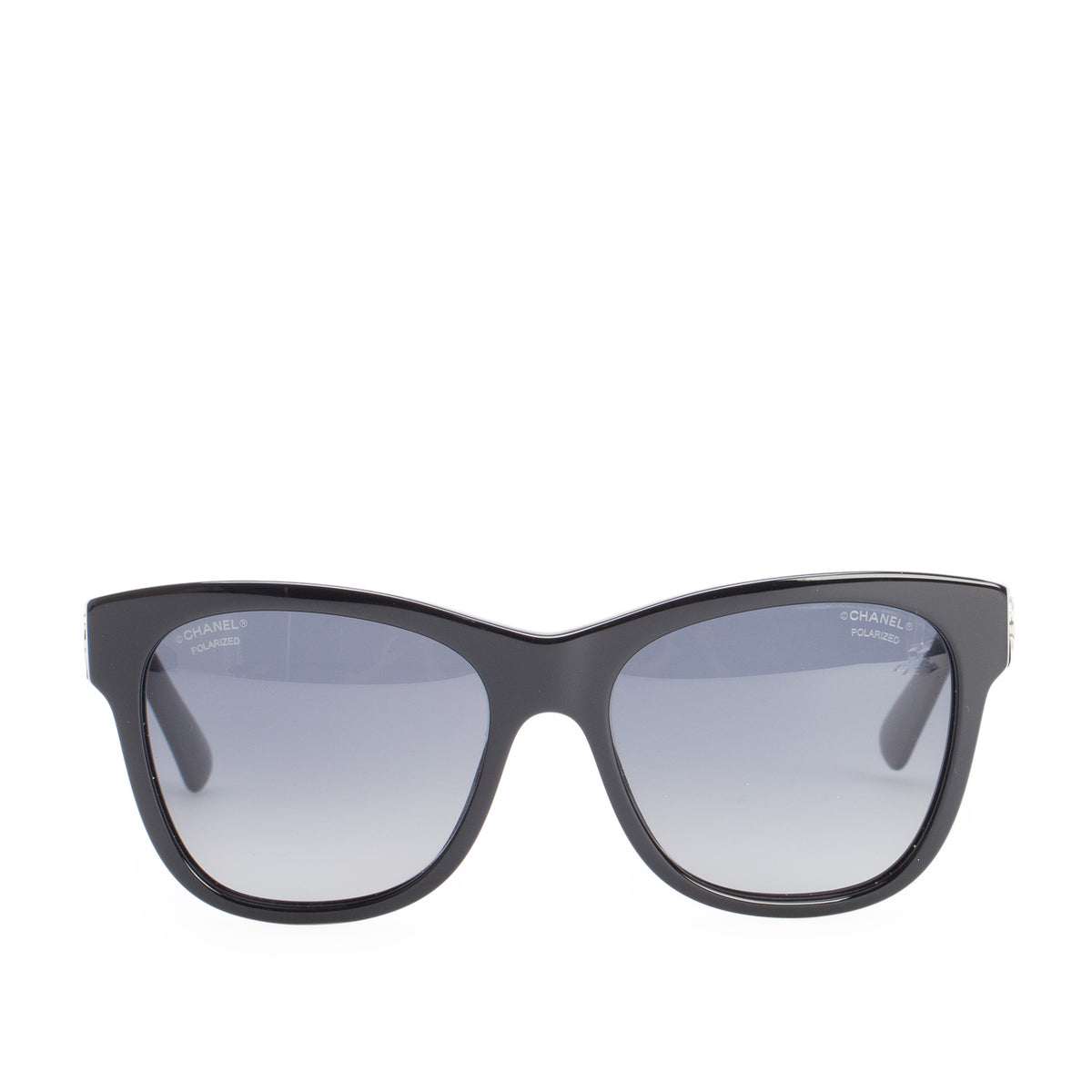 Chanel 5380 Black Acetate CC Logo Square Sunglasses w/ Case