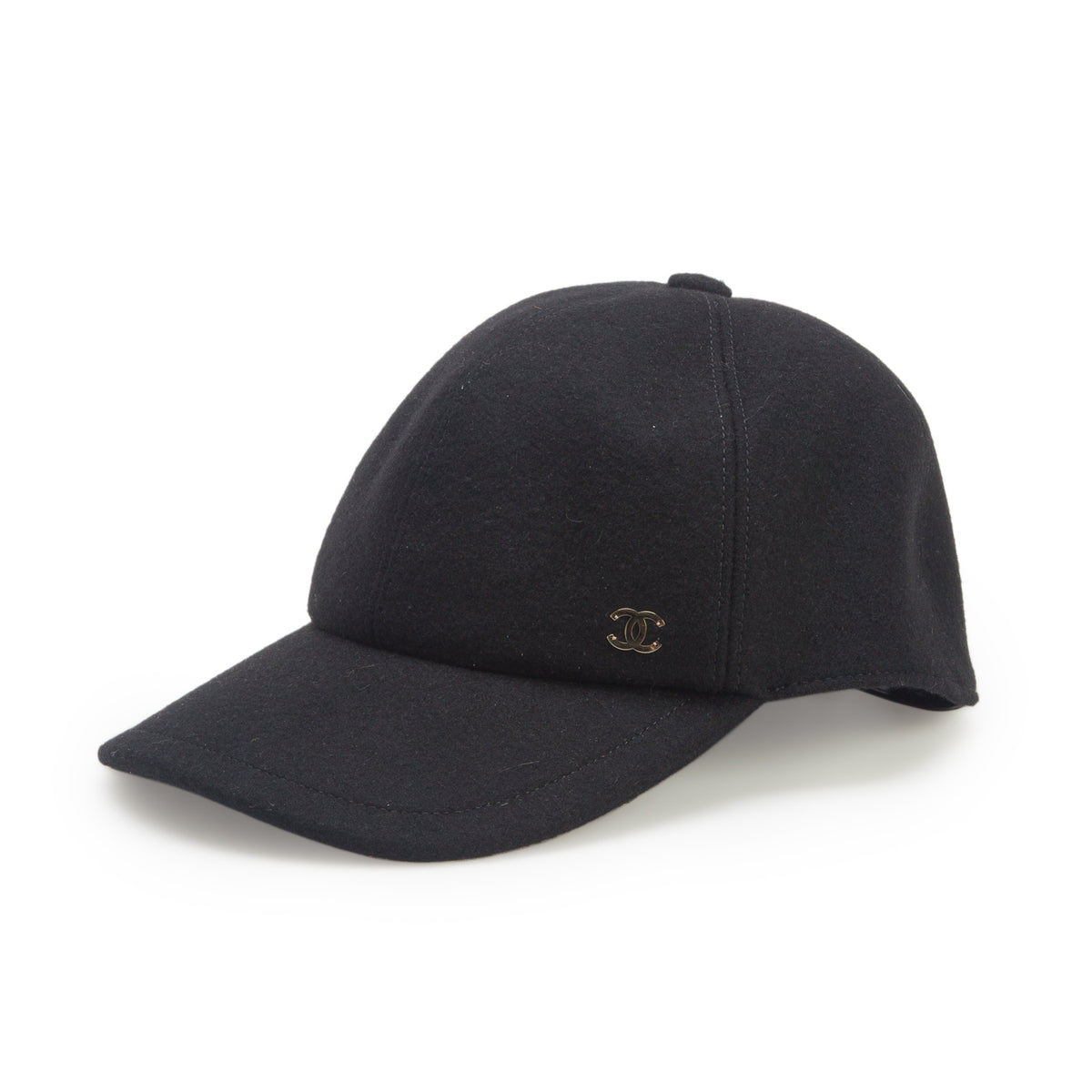 Chanel Black Cashmere CC Baseball Cap