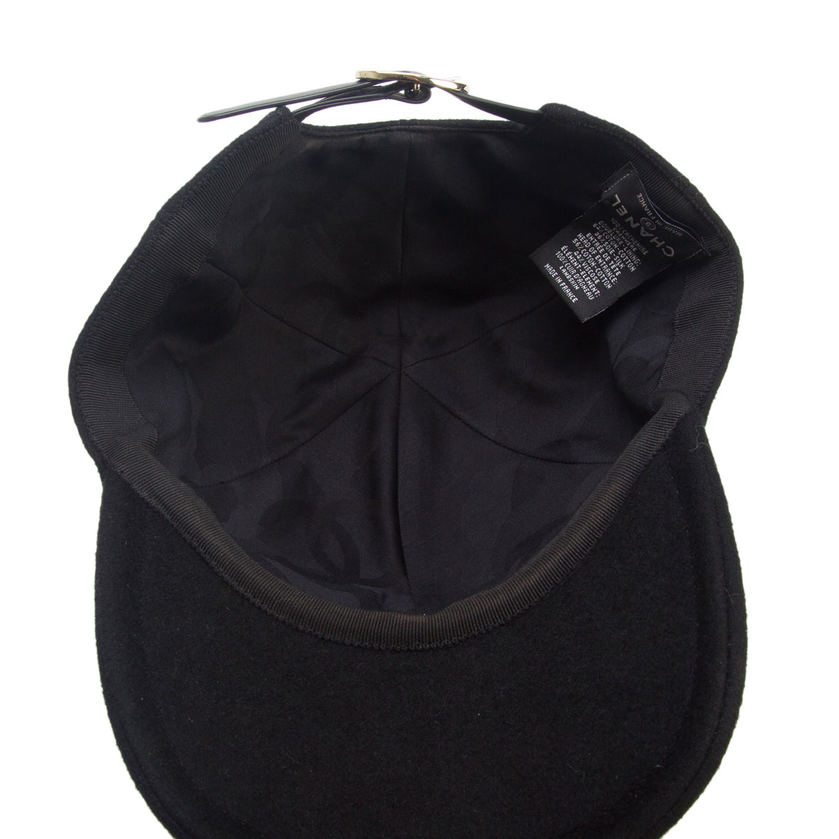 Chanel Black Cashmere CC Baseball Cap