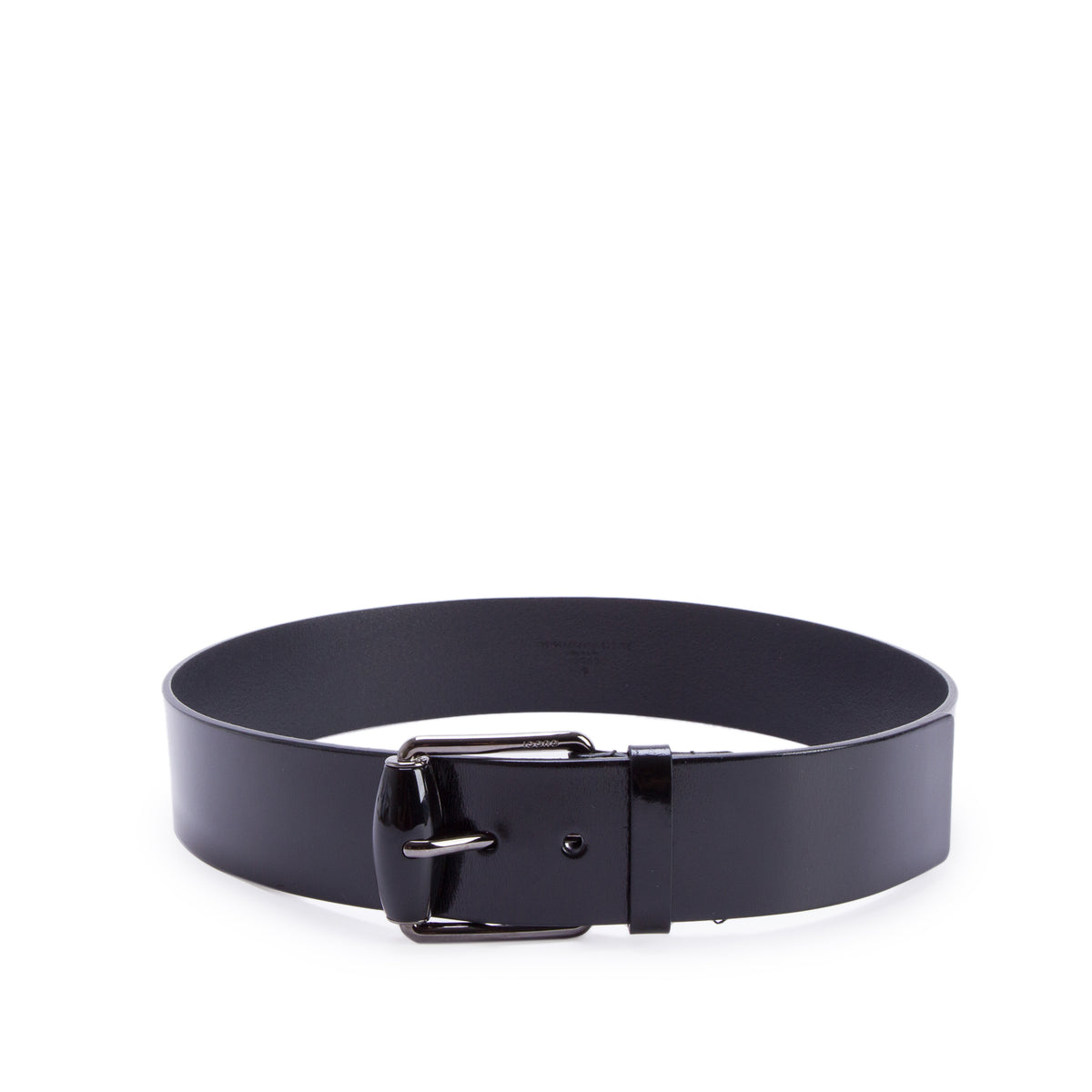 Gucci Black Patent Leather Bamboo Accent Square Buckle Wide Belt 90 36