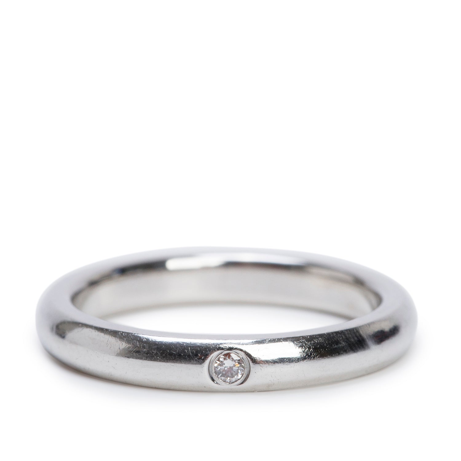 Tiffany & Co. Elsa Peretti Platinum Diamond Band Ring, Size 4.5
