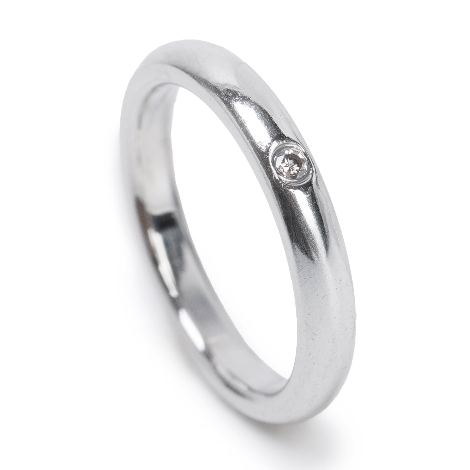 Tiffany & Co. Elsa Peretti Platinum Diamond Band Ring, Size 4.5