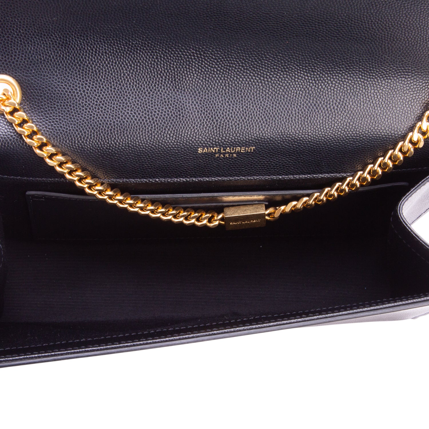 Saint Laurent Black Grain De Poudre Medium Kate Bag