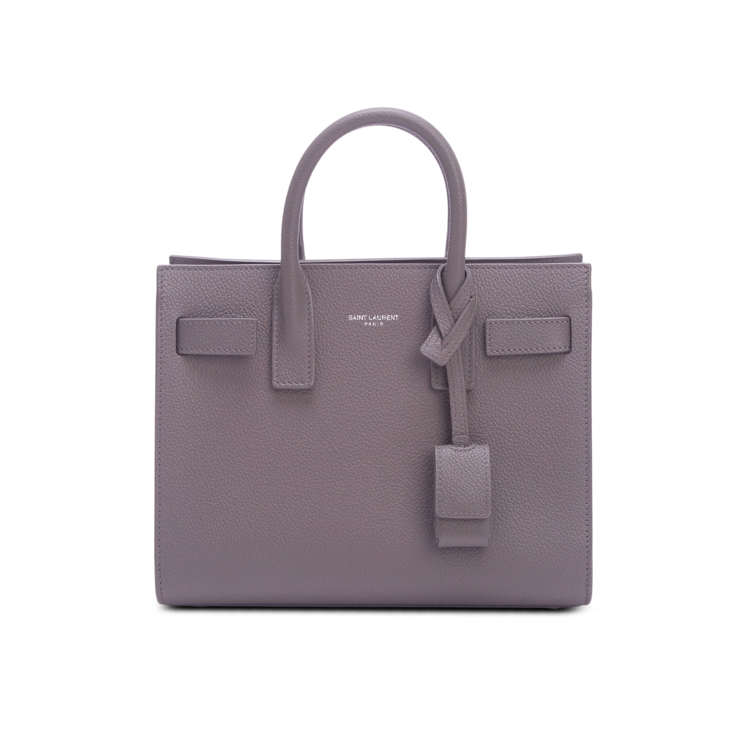 Saint Laurent 2020 Grey Calfskin Leather Nano Sac De Jour w/ Strap