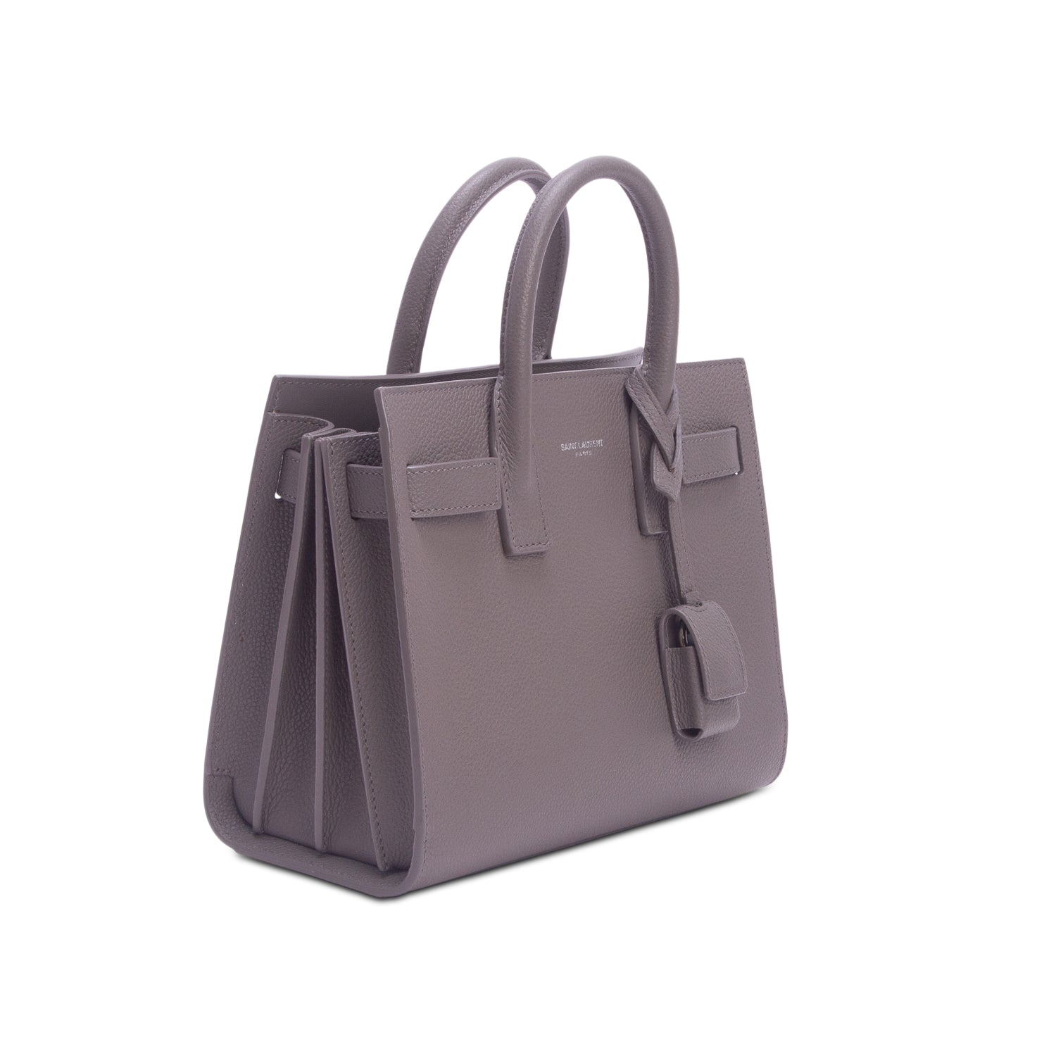 Saint Laurent 2020 Grey Calfskin Leather Nano Sac De Jour w/ Strap