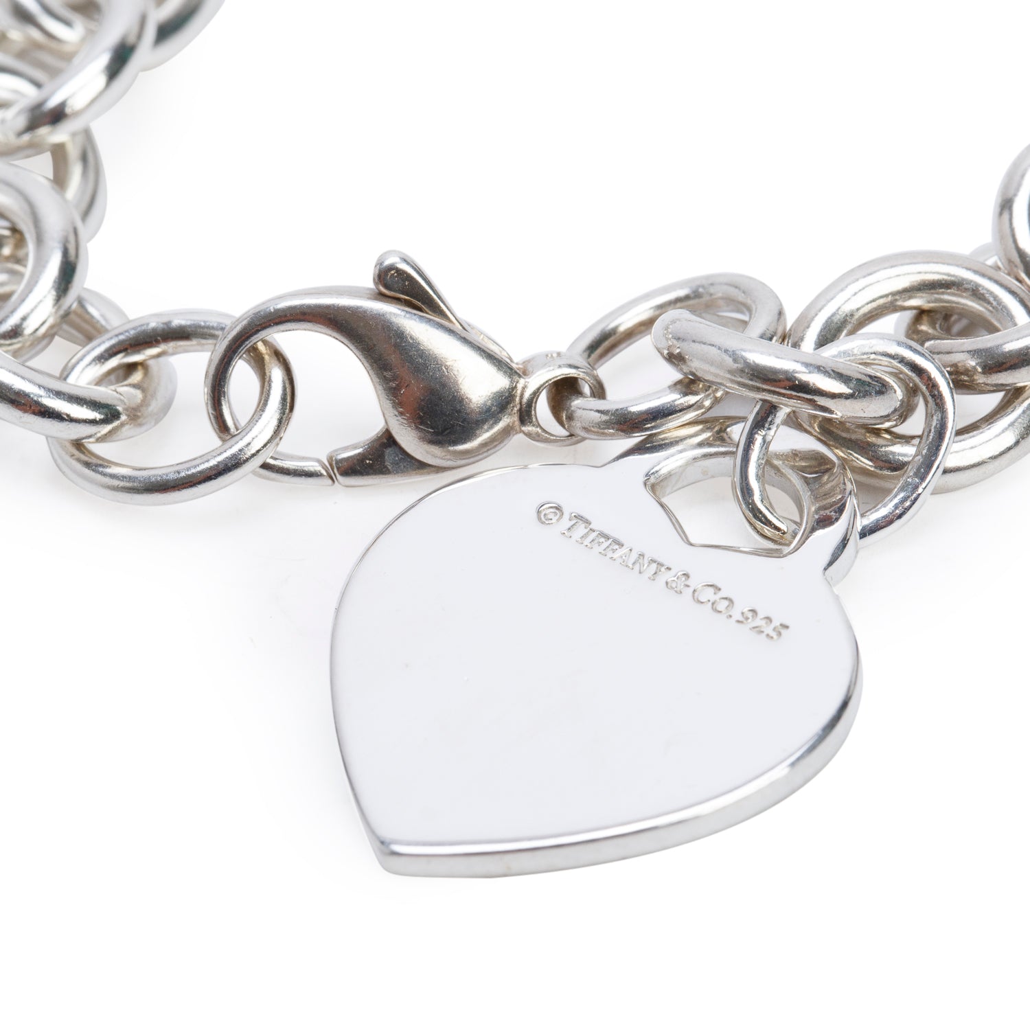 Tiffany & Co. Sterling Silver 'Mom' Heart Tag Charm Bracelet