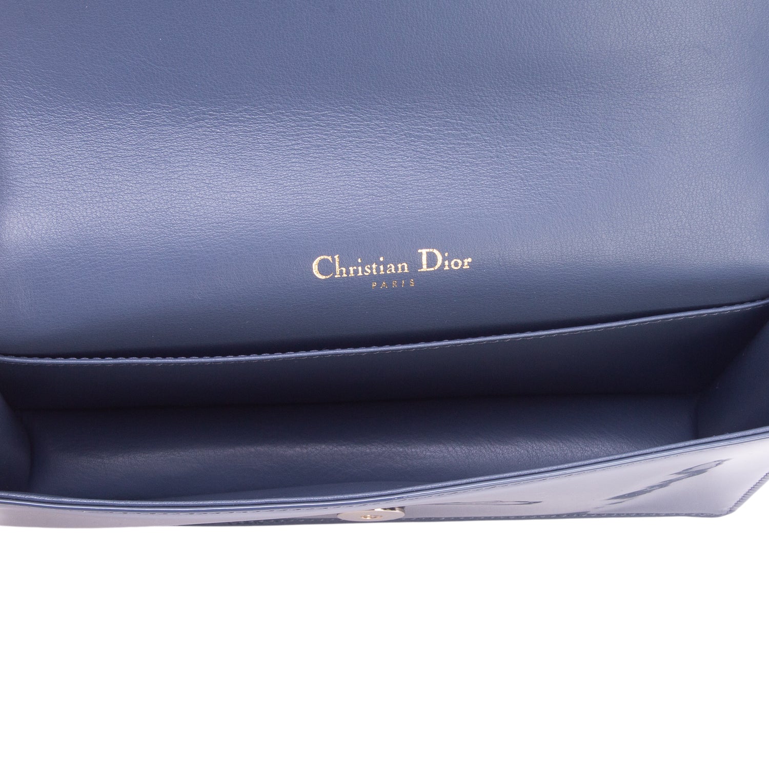 Christian Dior 2020 Blue Cannage Patent Leather Lady Dior Chain Pouch w/ Inserts