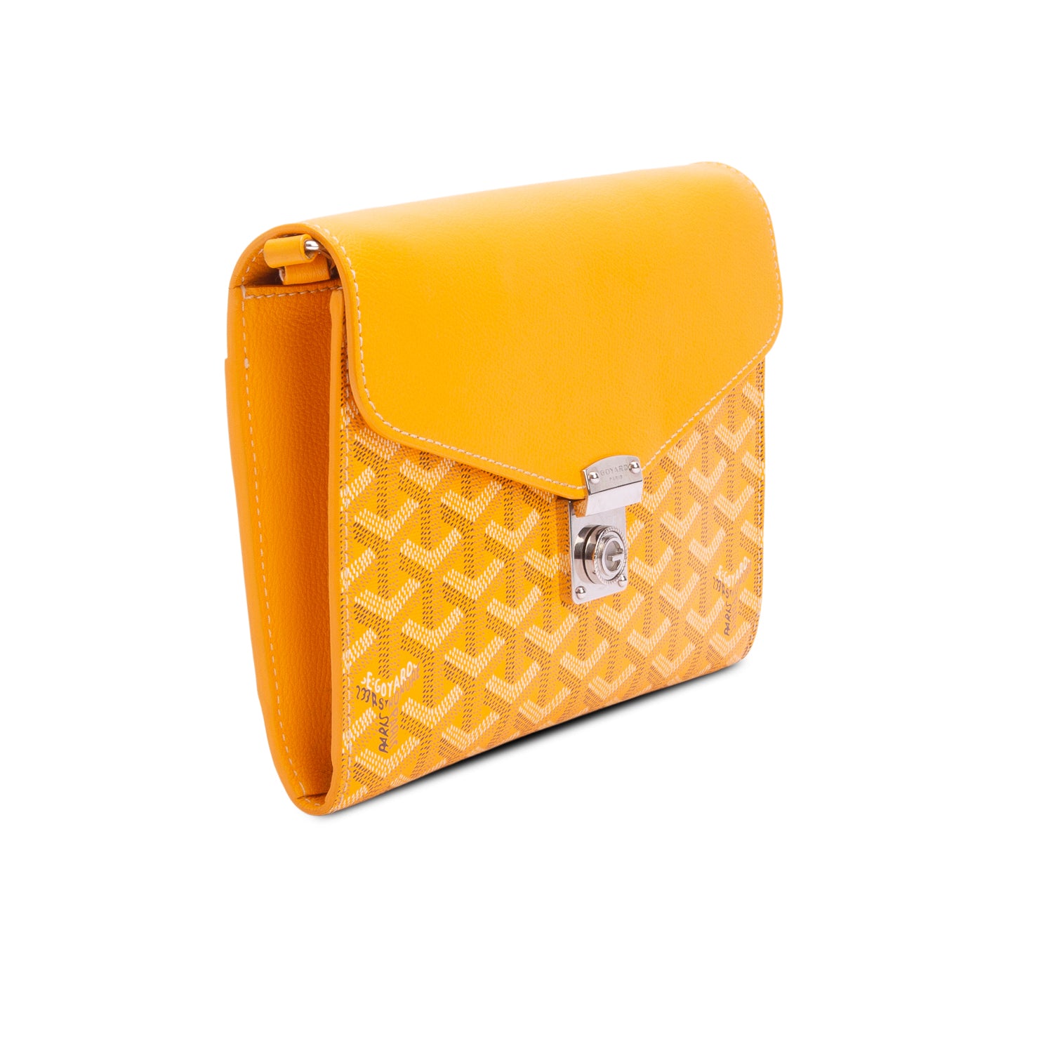 Goyard 2024 Gold Monogram Canvas & Calfskin Chypre Wallet Pouch w/ Strap