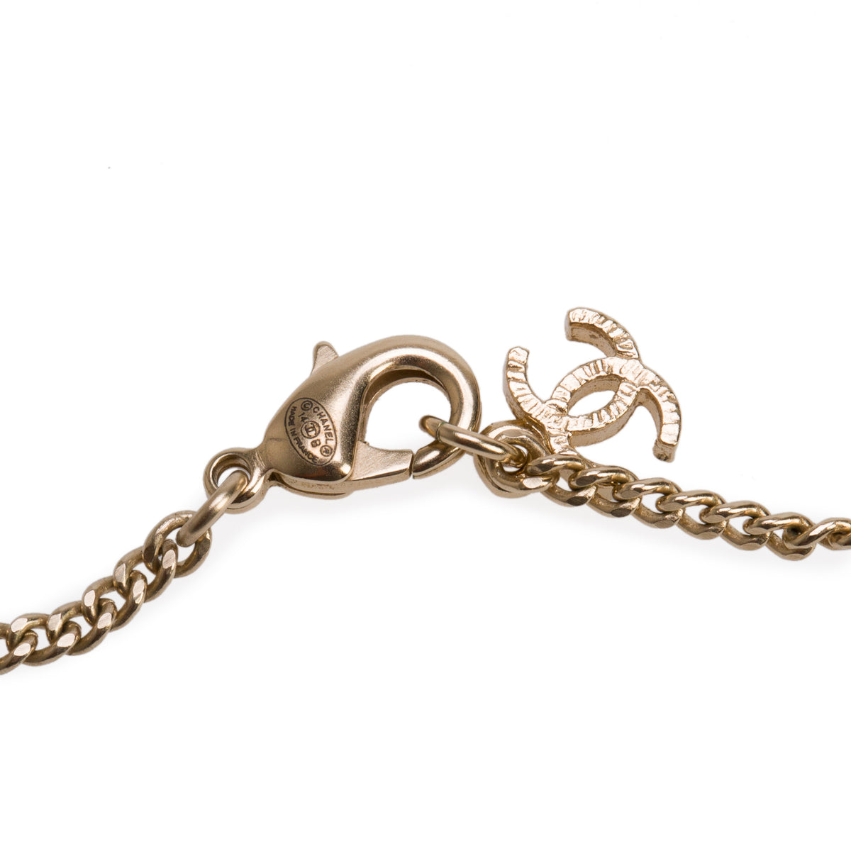 Chanel Gold-Plated Faux Pearl CC Pendant Necklace
