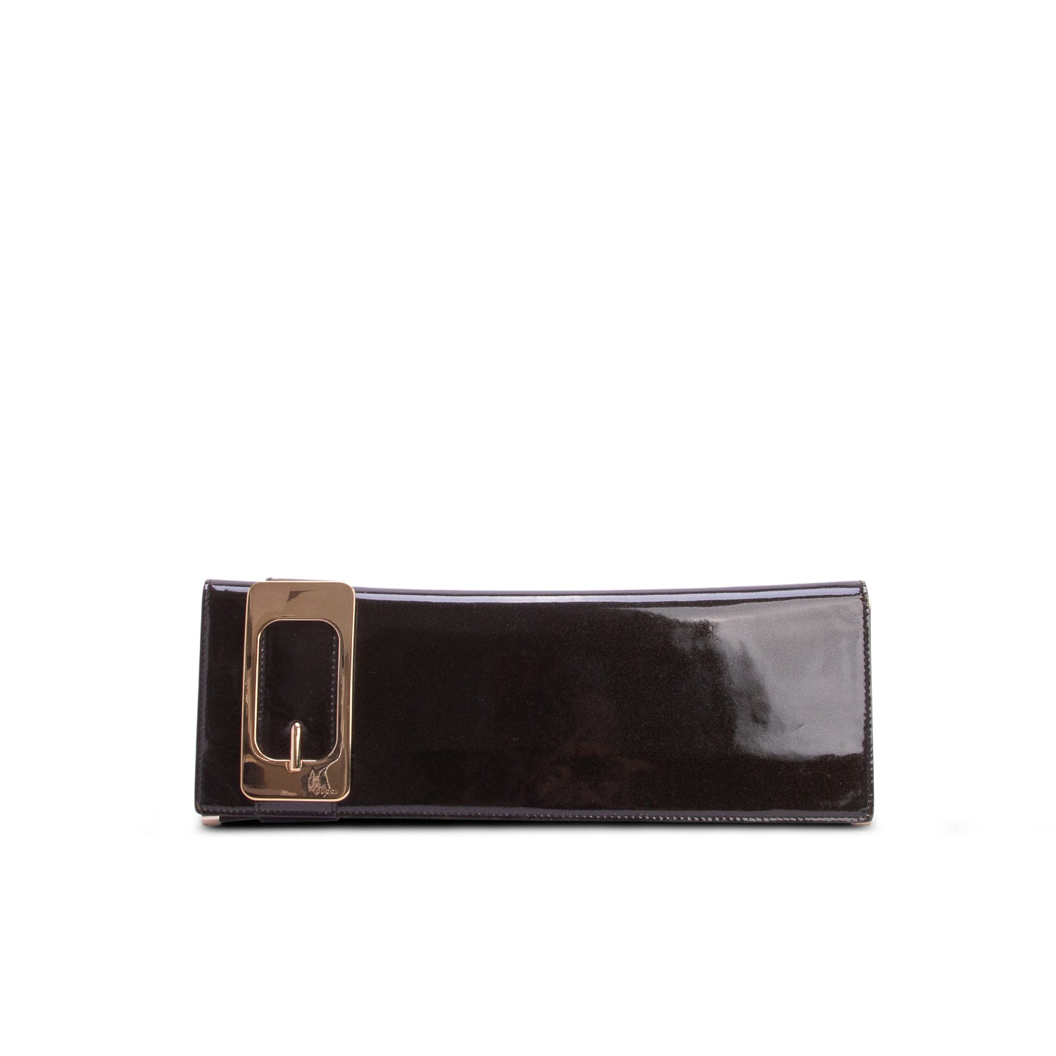 Gucci Green Patent Leather Romy Clutch
