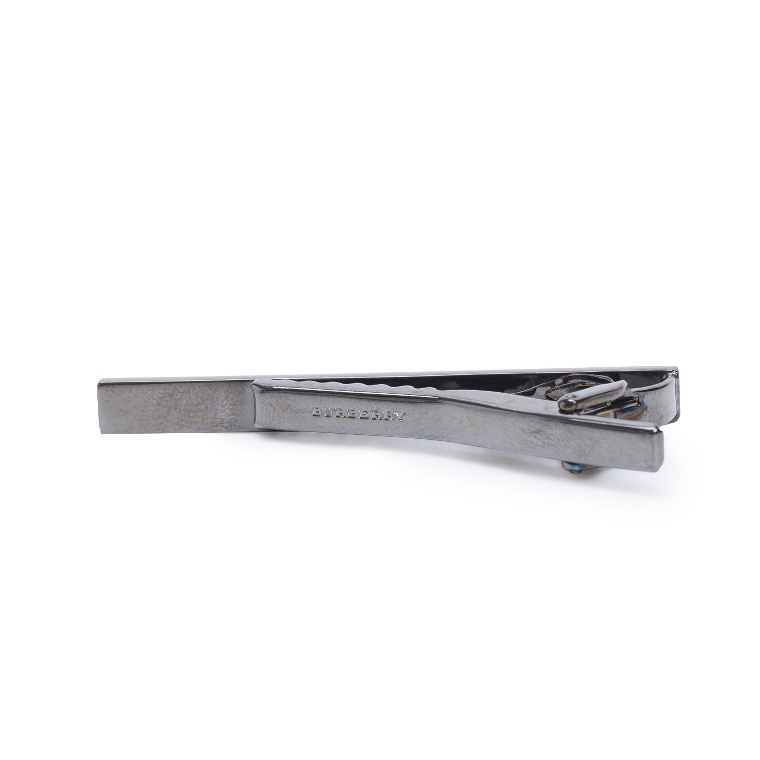 Burberry Gun-Meta Enamel Check Tie Clip