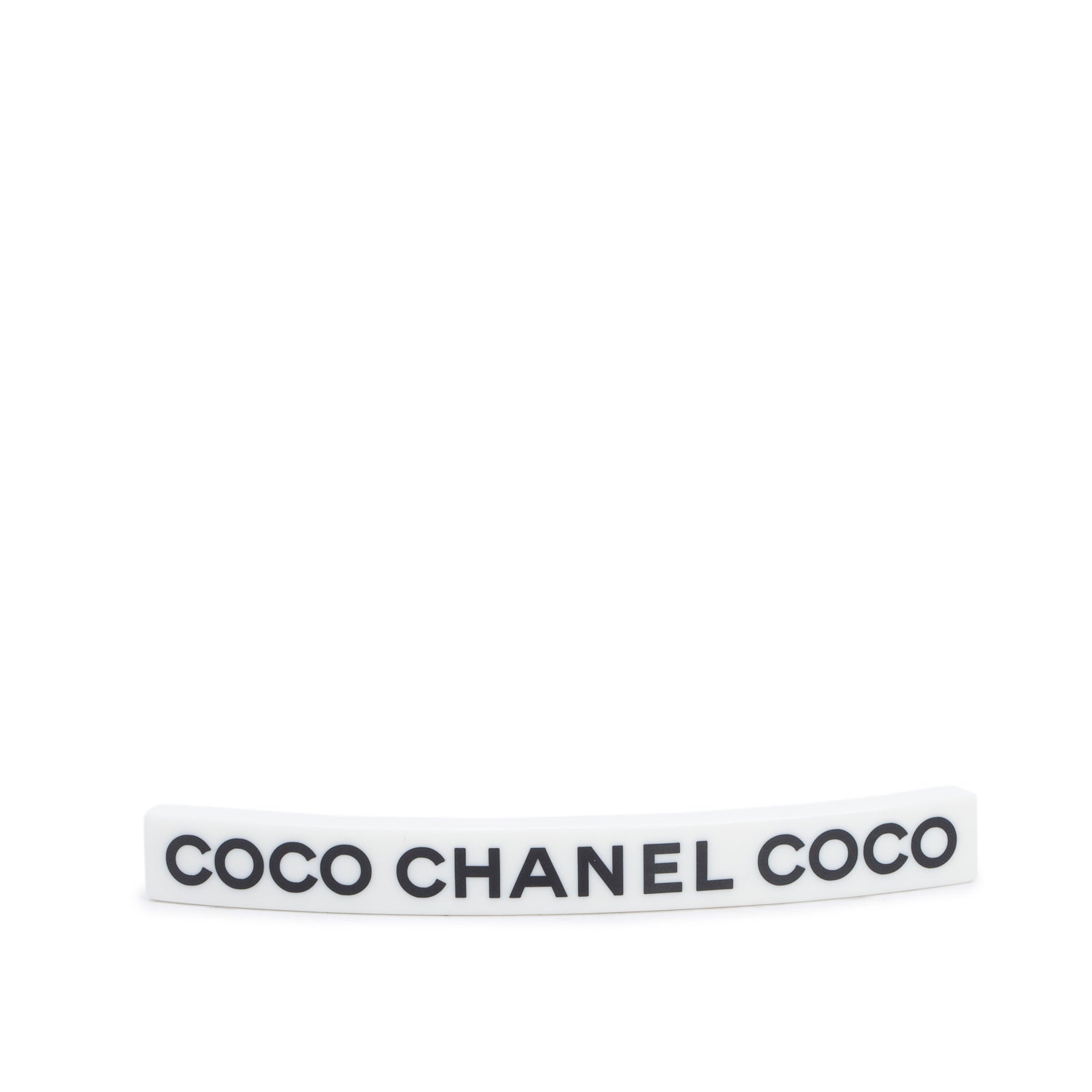 Chanel Gold-Plated White Resin Logo Coco Chanel Hair Clip Barrette