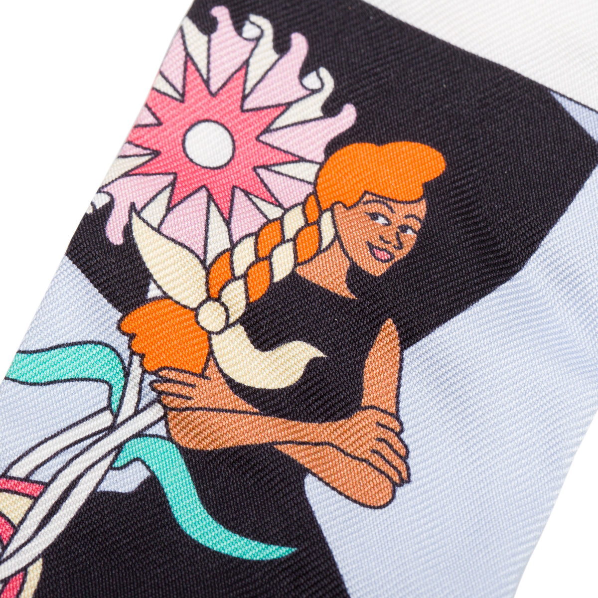 Hermes Multicolor 'Carrer Volants' Silk Twilly