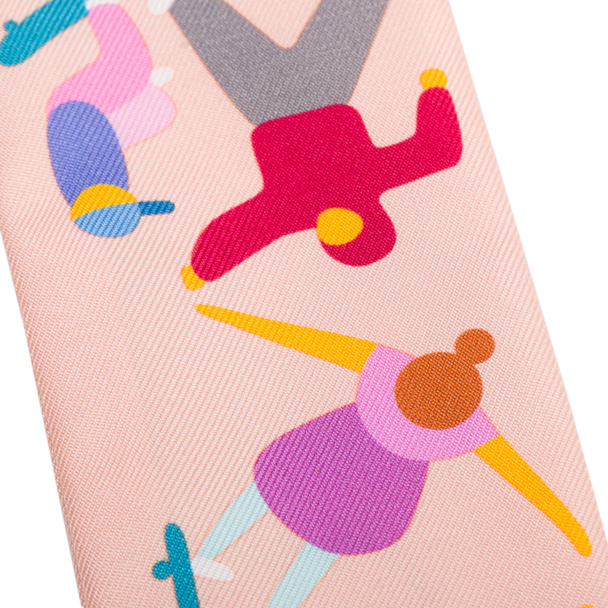 Hermes Pink/Multicolor 'Figures Libres' Silk Twilly