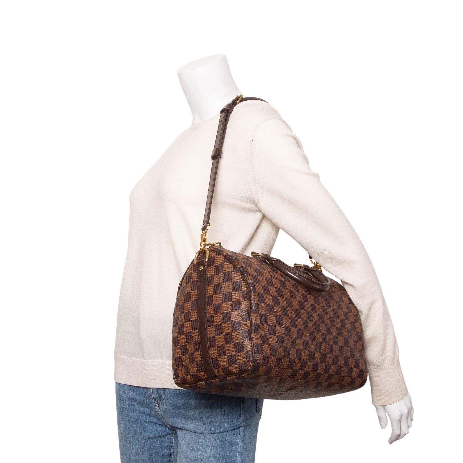 Louis Vuitton Damier Ebene Speedy Bandouliere 30 w/ Box & Strap