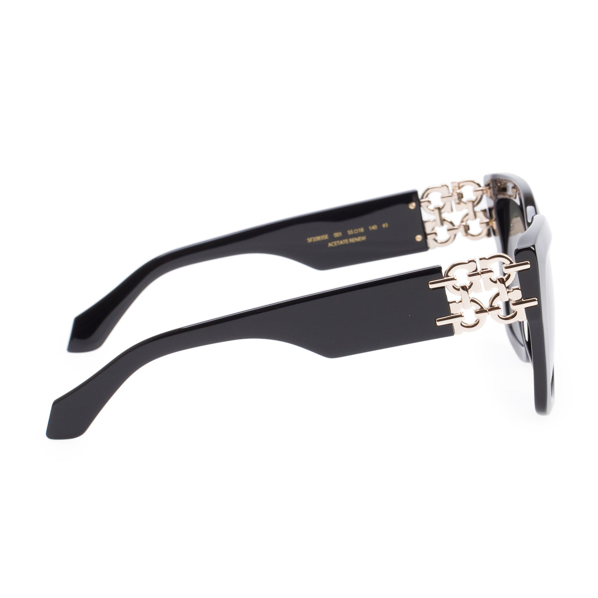 Ferragamo SF2083SE Black Acetate Gancini Square Sunglasses w/ Box & Case