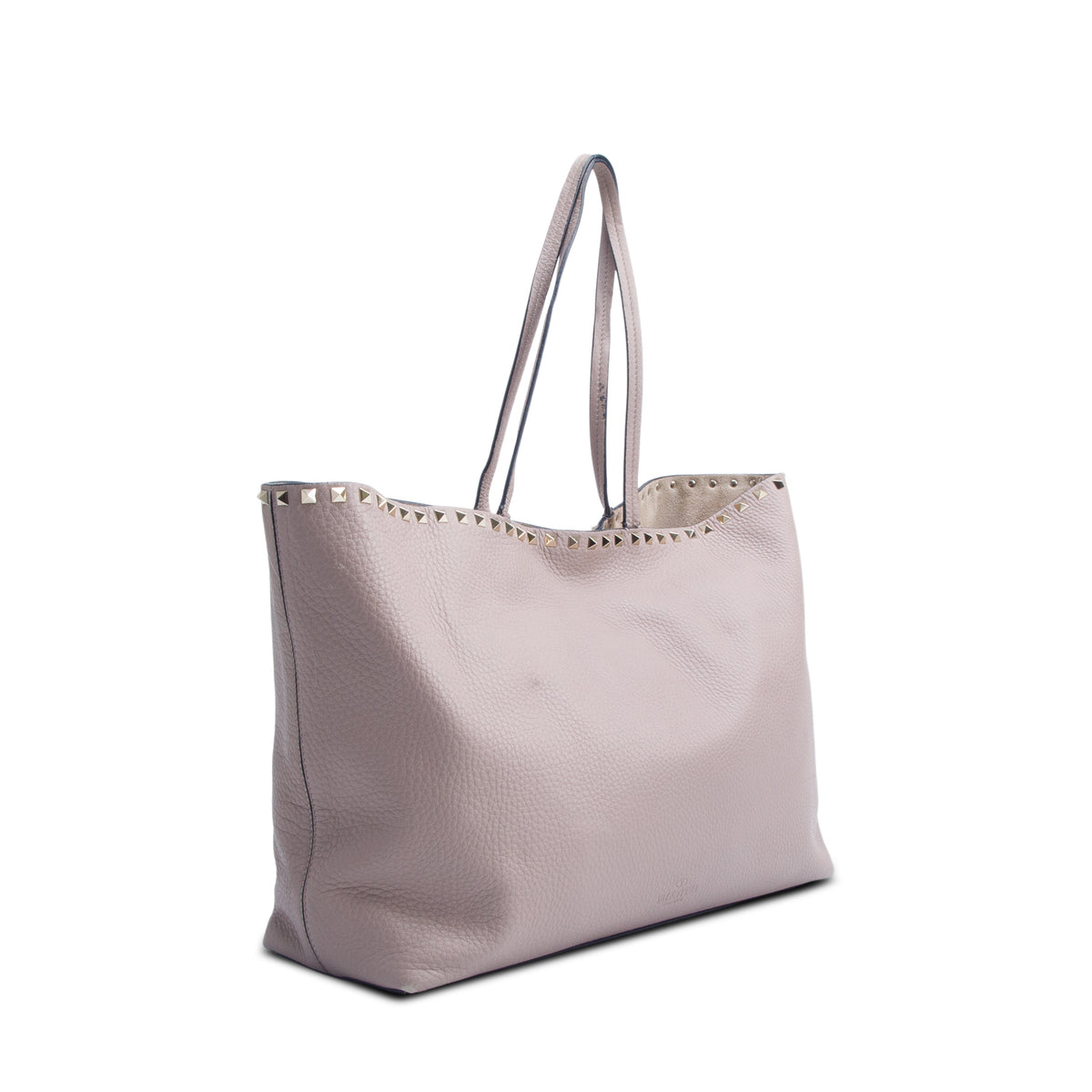 Valentino Beige Grained Calfskin Large Rockstud Tote