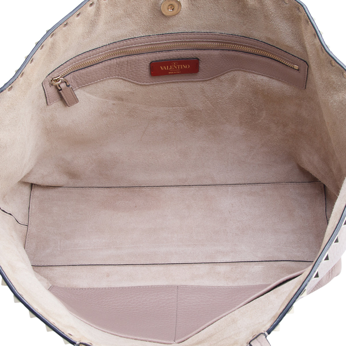 Valentino Beige Grained Calfskin Large Rockstud Tote