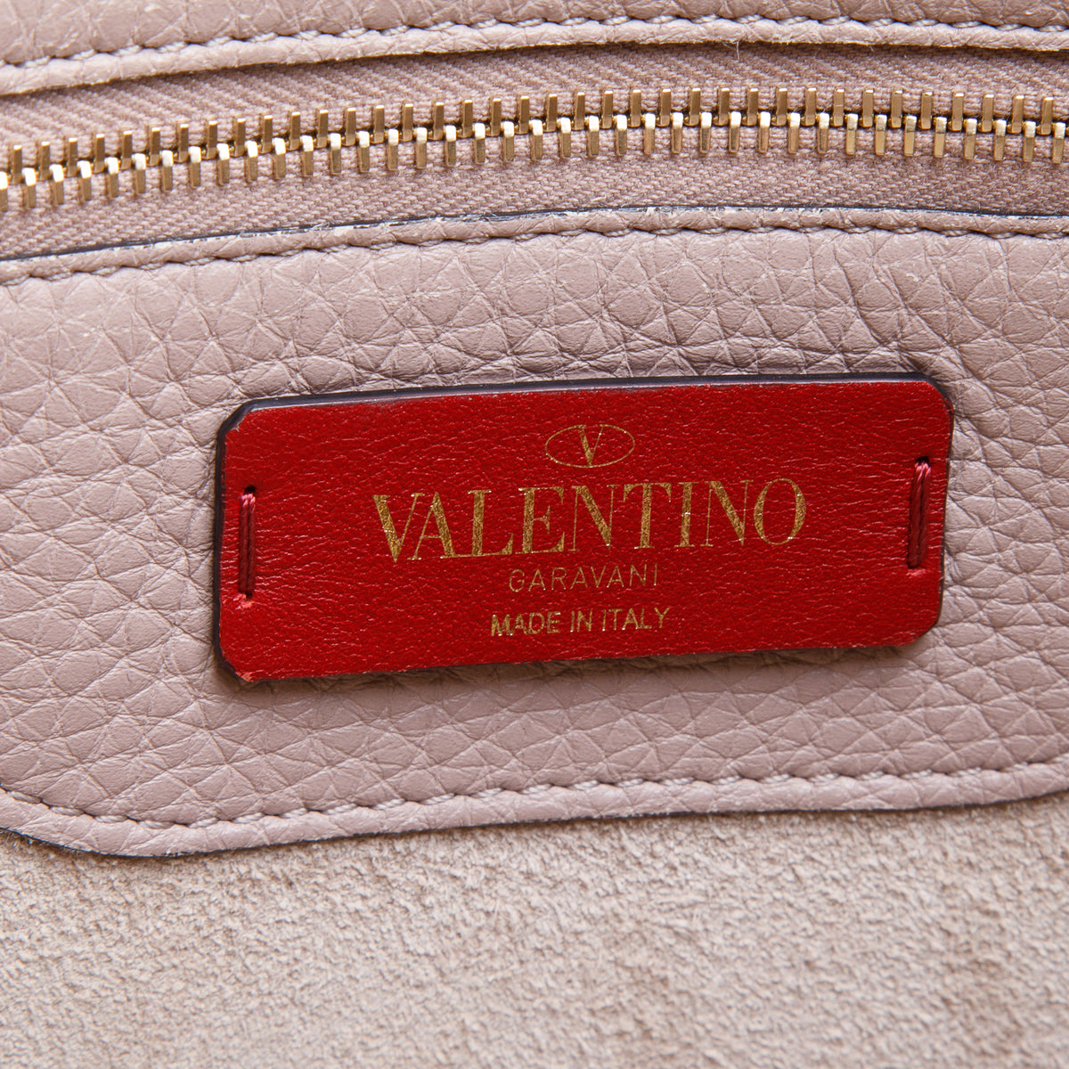 Valentino Beige Grained Calfskin Large Rockstud Tote