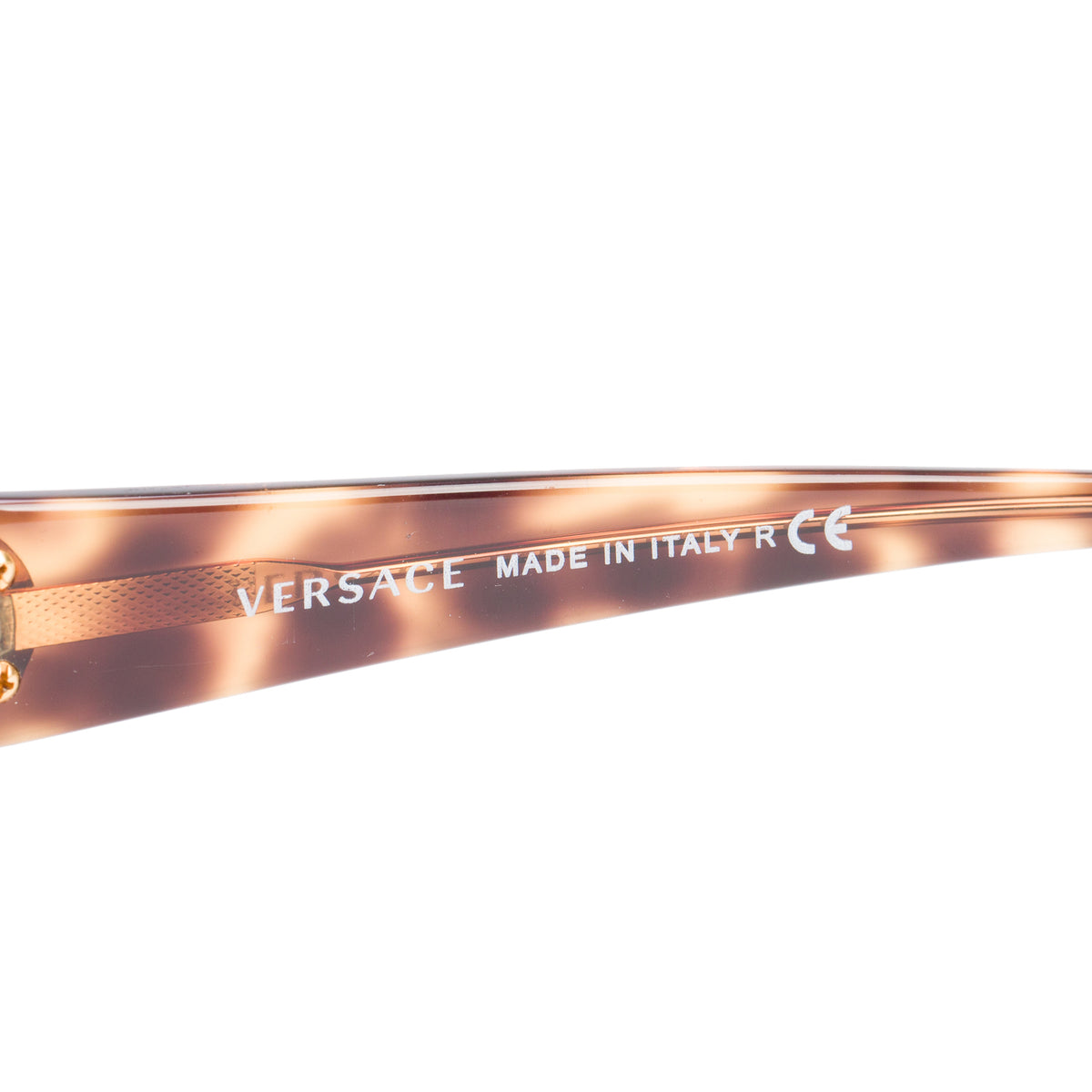 Versace MOD.2137 Gold Tone Metal Havana Acetate Medusa Square Sunglasses