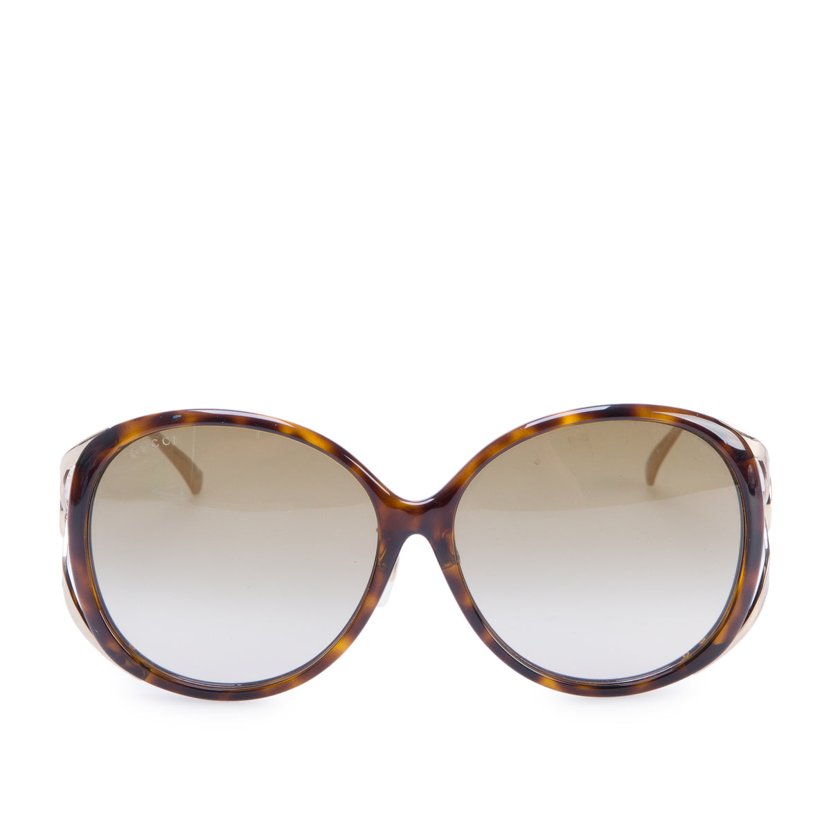 Gucci GG0226SK Havana Acetate Interlocking GG Web Oversized Oval Sunglasses