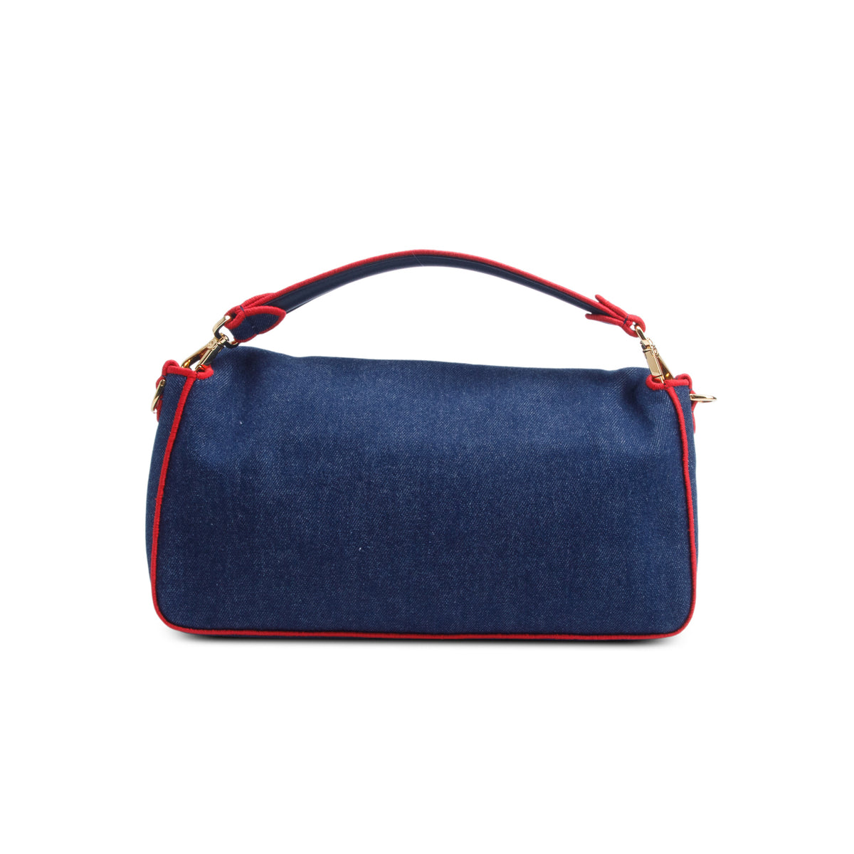 Fendi Blue Denim Large Baguette w/ Straps