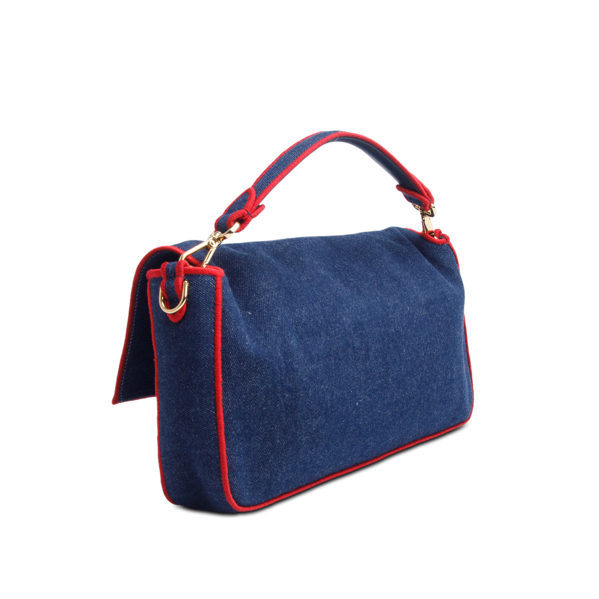 Fendi Blue Denim Large Baguette w/ Straps
