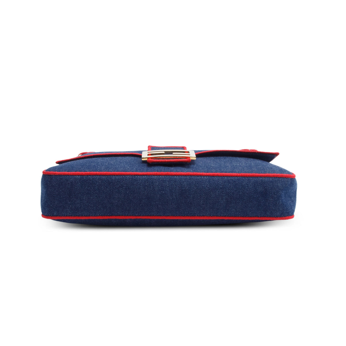 Fendi Blue Denim Large Baguette w/ Straps