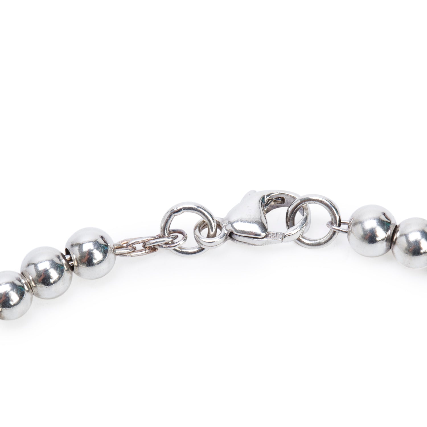 Tiffany & Co. Paloma Picasso Sterling Silver Loving Heart Round Charm 4 MM Bead Bracelet