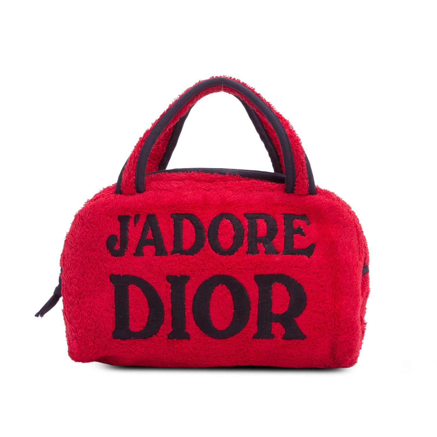 Christian Dior Red Terrycloth J'adore Dior Mini Bowler Bag
