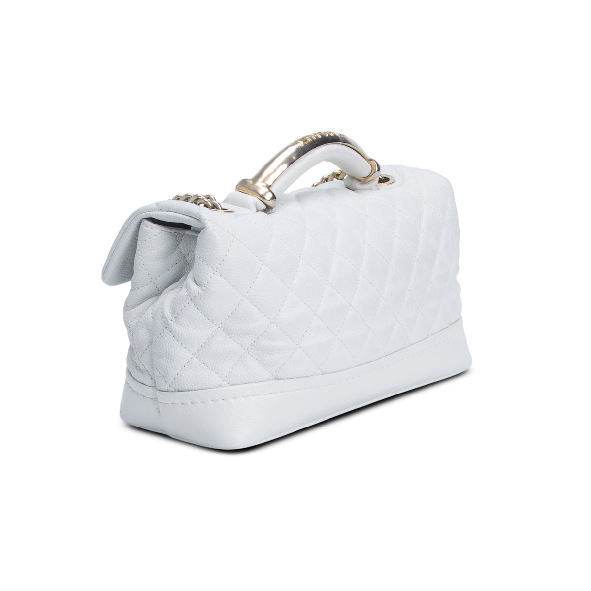 Chanel White Caviar Medium Globe Trotter Flap