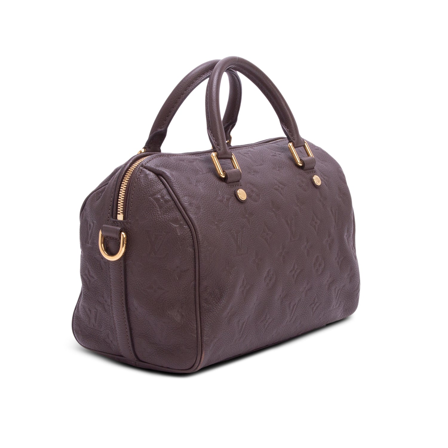 Louis Vuitton Brown Monogram Empreinte Leather Speedy Bandouliere 25 w/ Strap