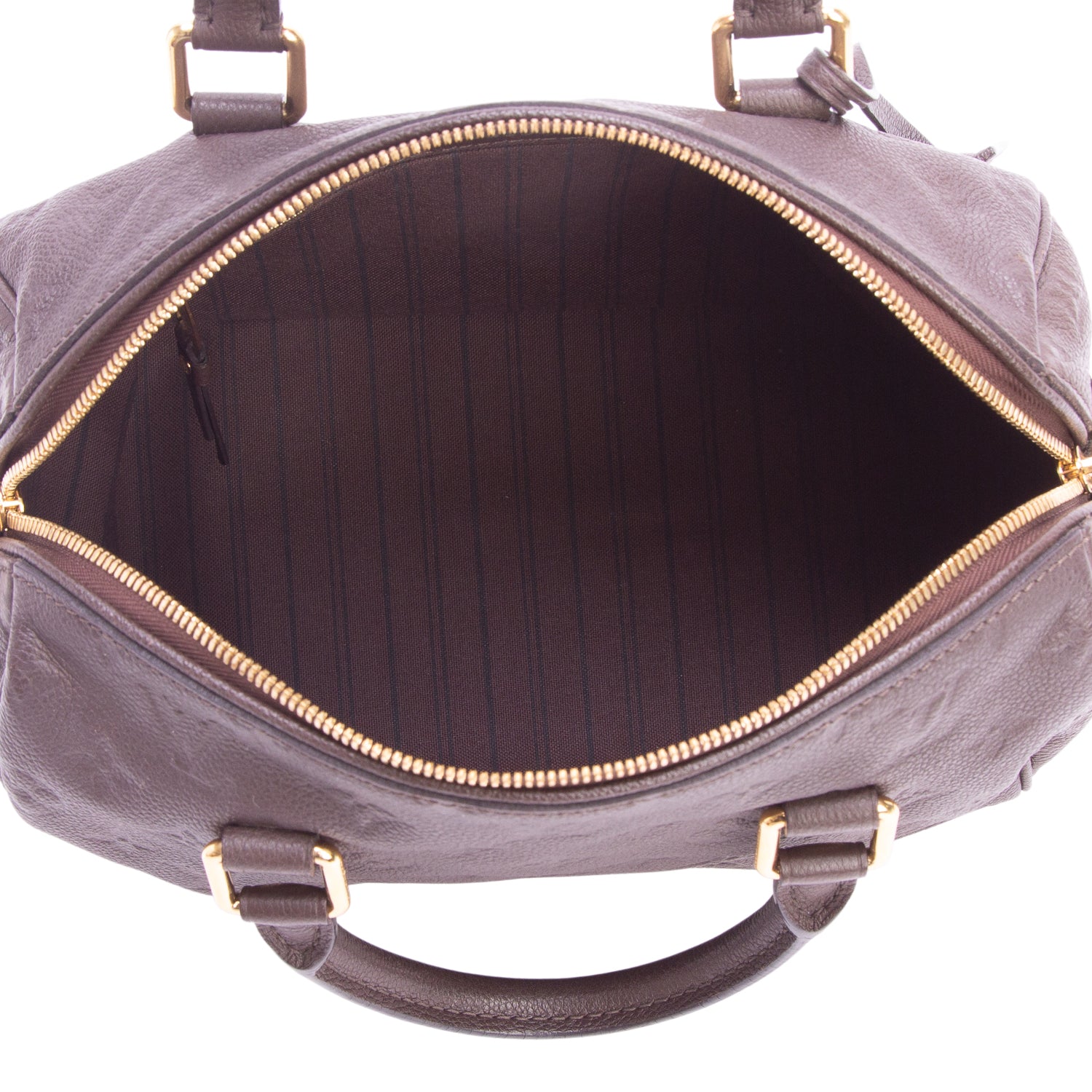 Louis Vuitton Brown Monogram Empreinte Leather Speedy Bandouliere 25 w/ Strap