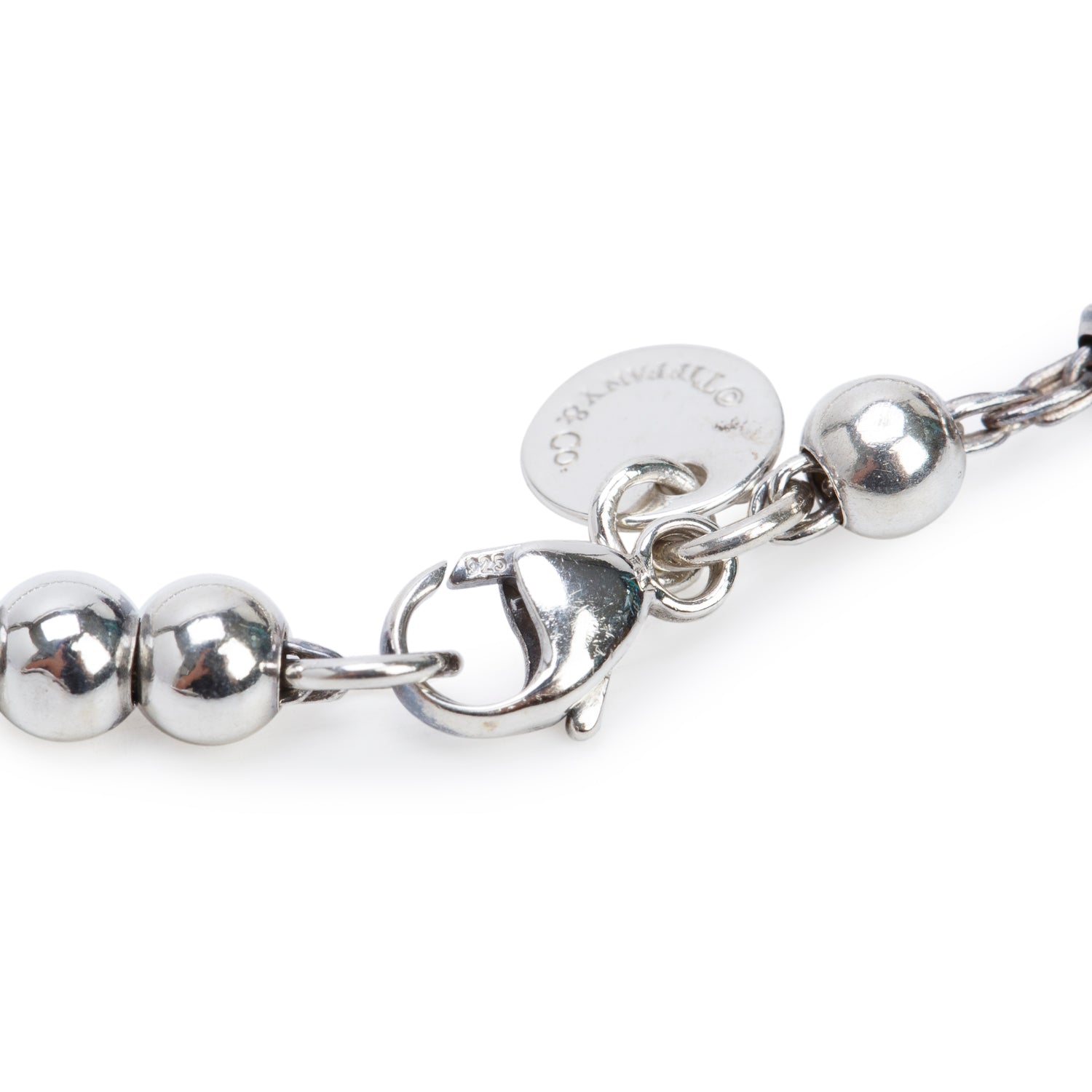 Tiffany & Co. Sterling Silver Mini Bow 4 MM Bead Bracelet