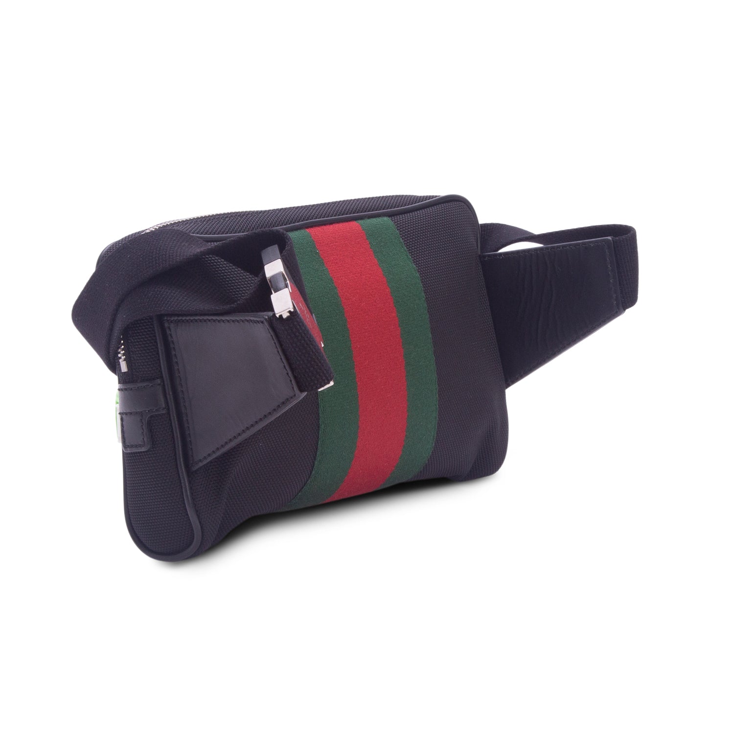 Gucci Black Canvas Web Slim Belt Bag w/ Box