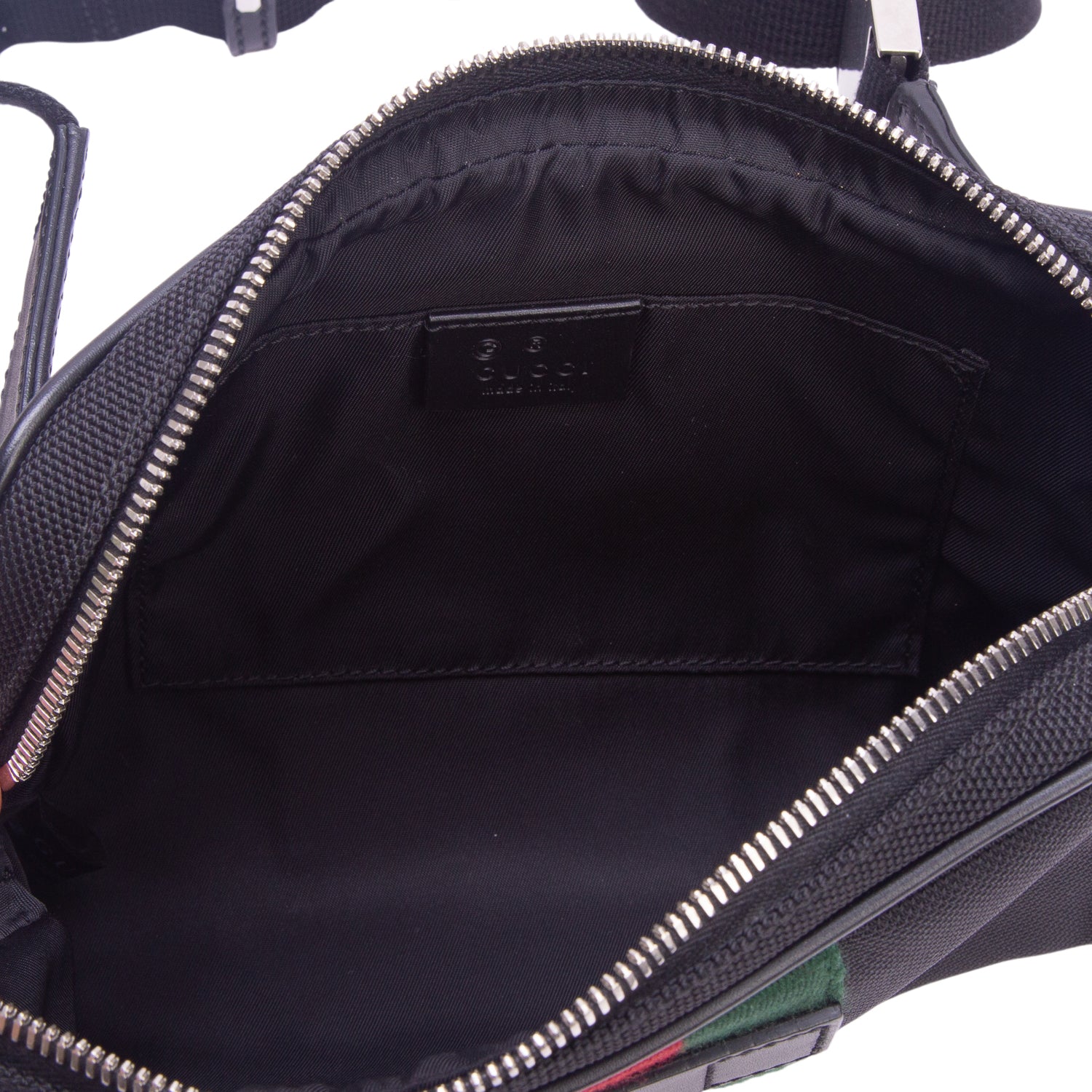 Gucci Black Canvas Web Slim Belt Bag w/ Box