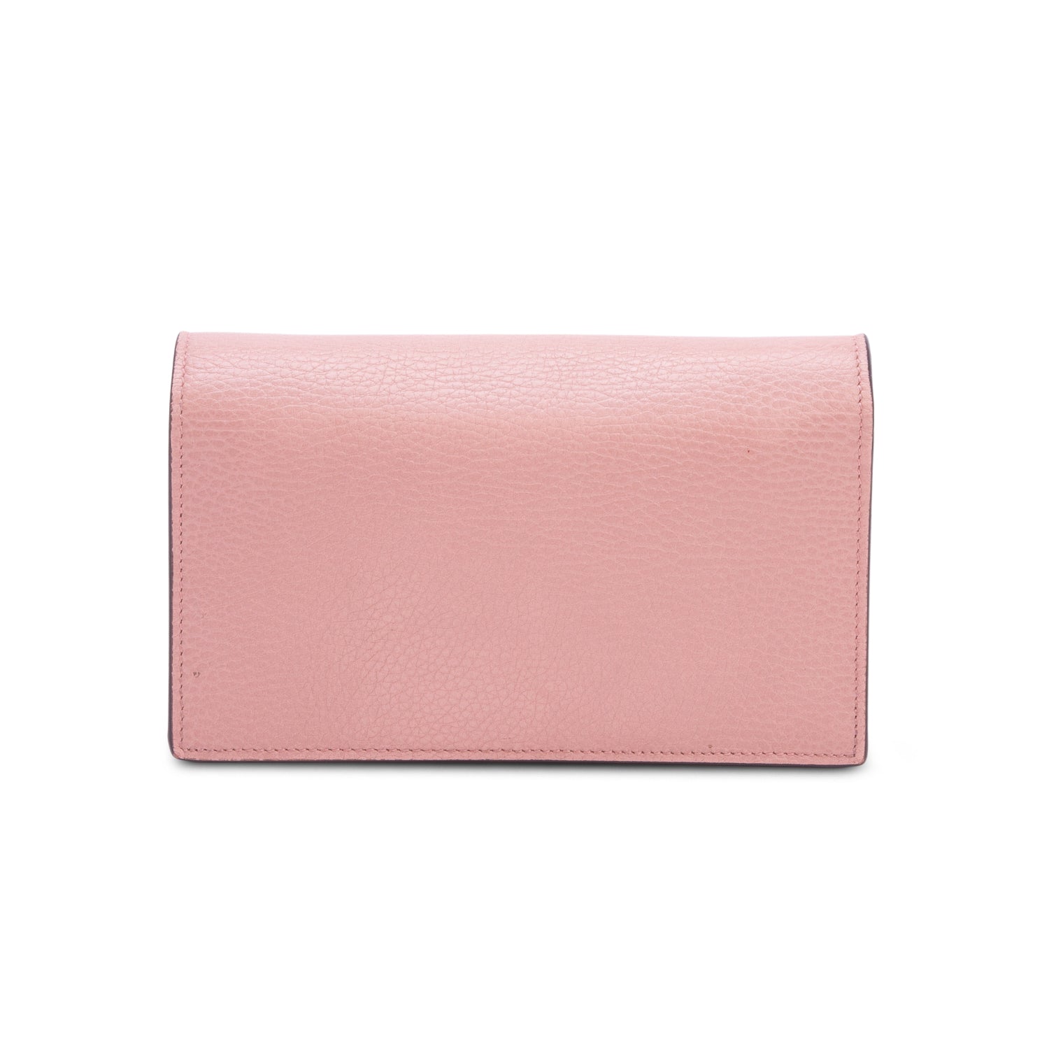 Gucci Pink Dollar Calfskin Leather Interlocking G Chain Wallet