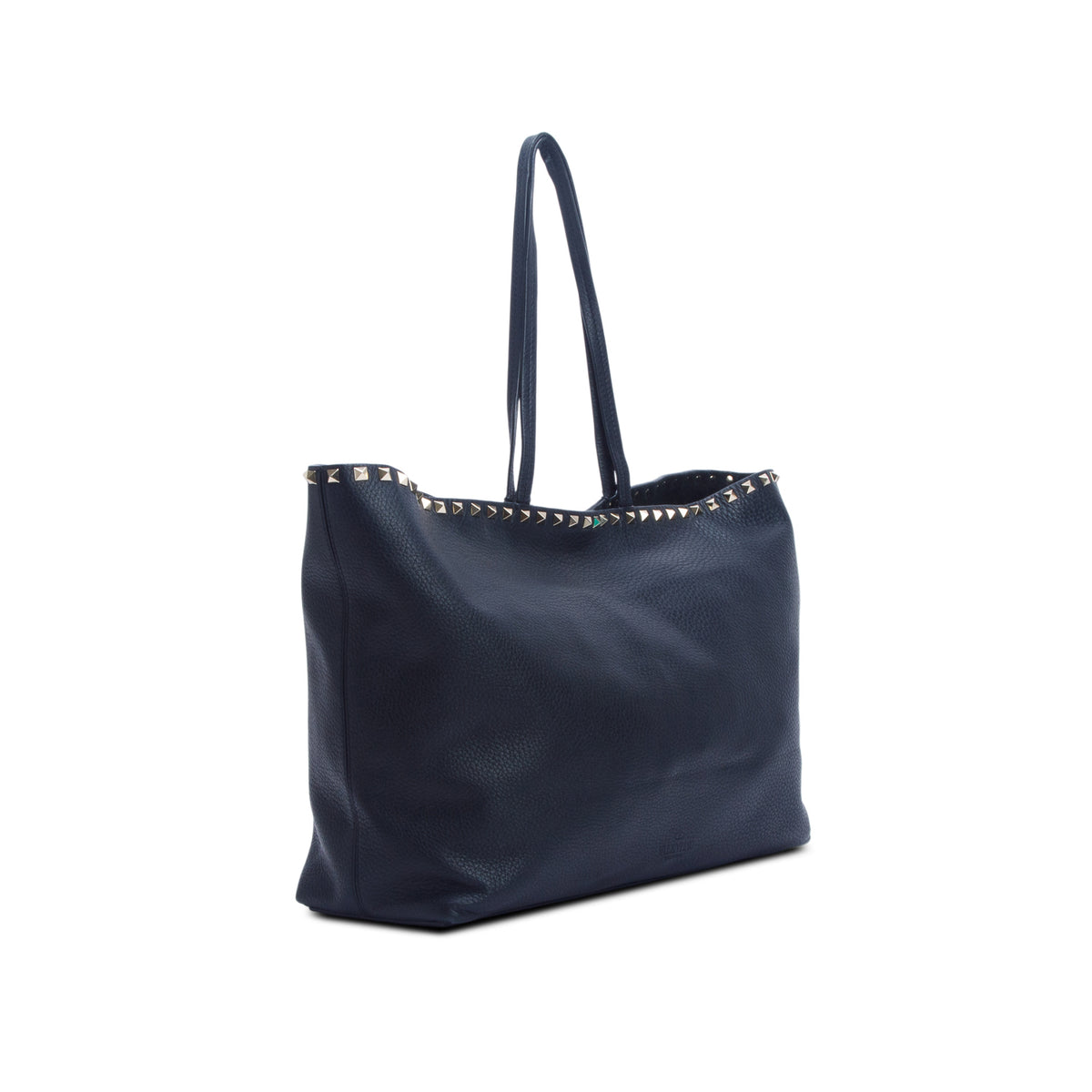 Valentino Black Grained Calfskin Large Rockstud Tote