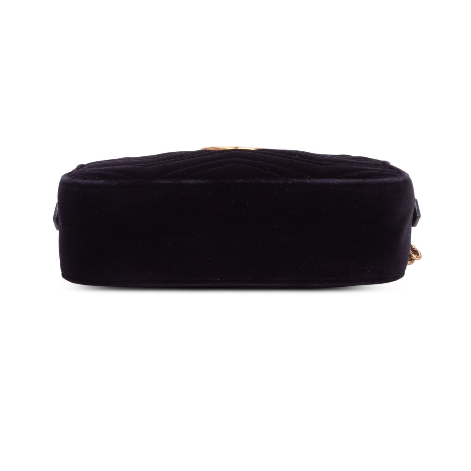 Gucci Black Velvet GG Marmont Matelasse Small Camera Bag